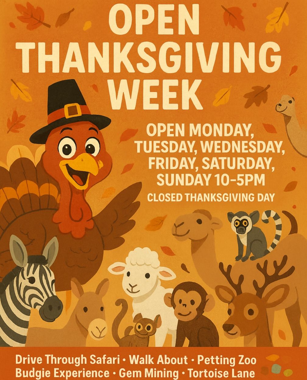 Lake - Open All Week (closed Thanksgiving Day)!! Safari Admission $12 ...