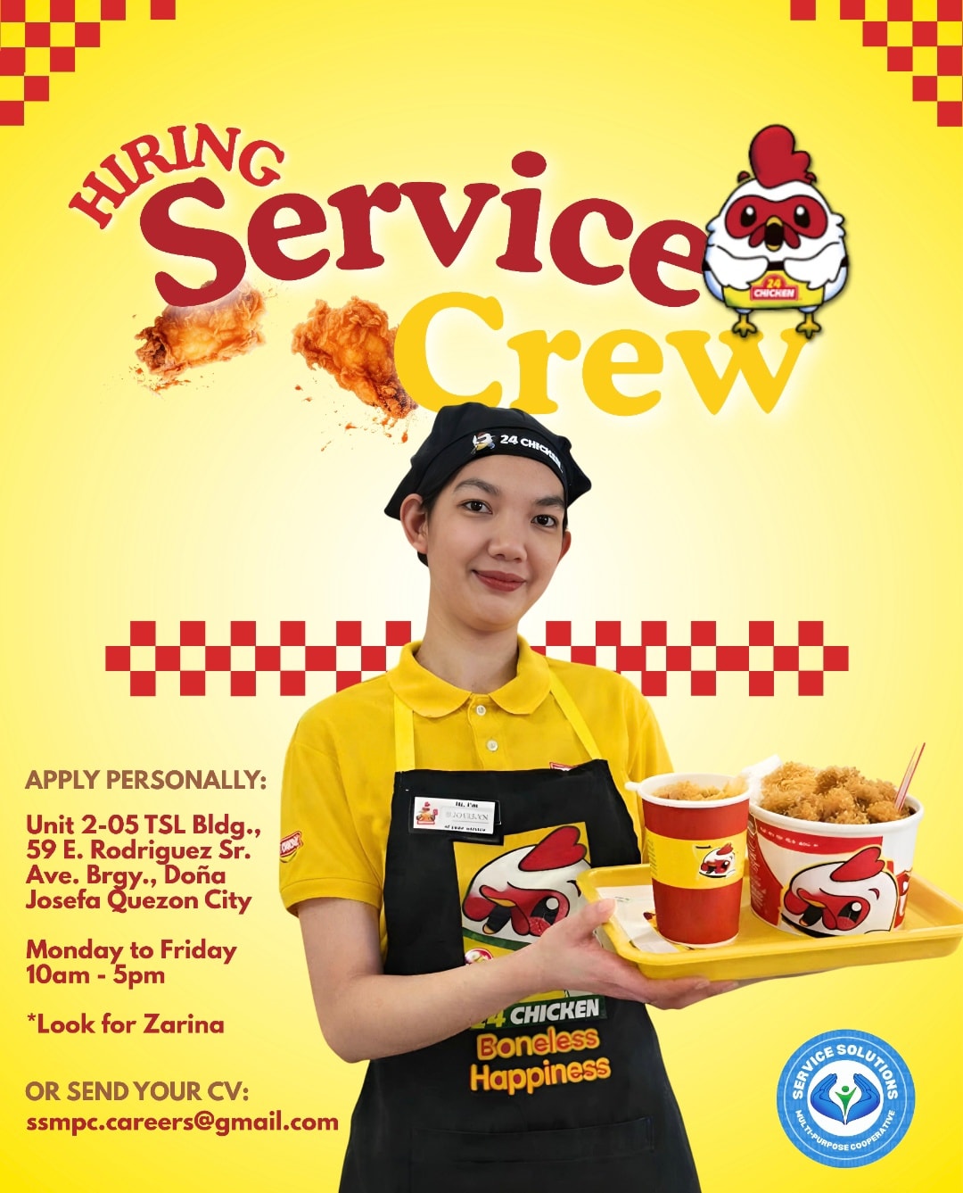 Service - 𝐇𝐈𝐑𝐈𝐍𝐆 - 𝟐𝟒 𝐂𝐇𝐈𝐂𝐊𝐄𝐍🔔🍗 ‎🔎 SERVICE CREW ‎ ‎𝐃𝐄𝐏𝐋𝐎𝐘𝐌𝐄𝐍𝐓 𝐁𝐑𝐀𝐍𝐂𝐇𝐄𝐒 ...