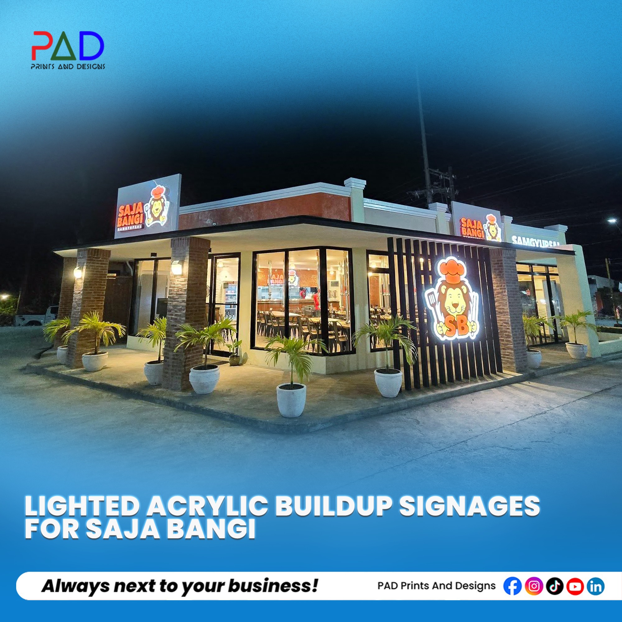 PAD - The SAJA BANGI outdoor signage is designed to look refined, well ...