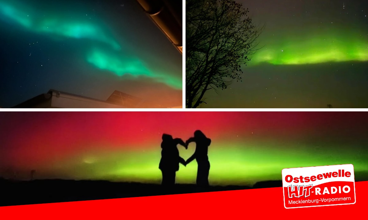 LEUCHTSPEKTAKEL DURCH POLARLICHTER Vergangene Nacht gab es in Deutschland wieder Polarlichter mit bloßem Auge zu sehen – teilweise sogar bis in die Alpen! Auch kommende Nacht sind mit etwas Glück Polarlichter möglich