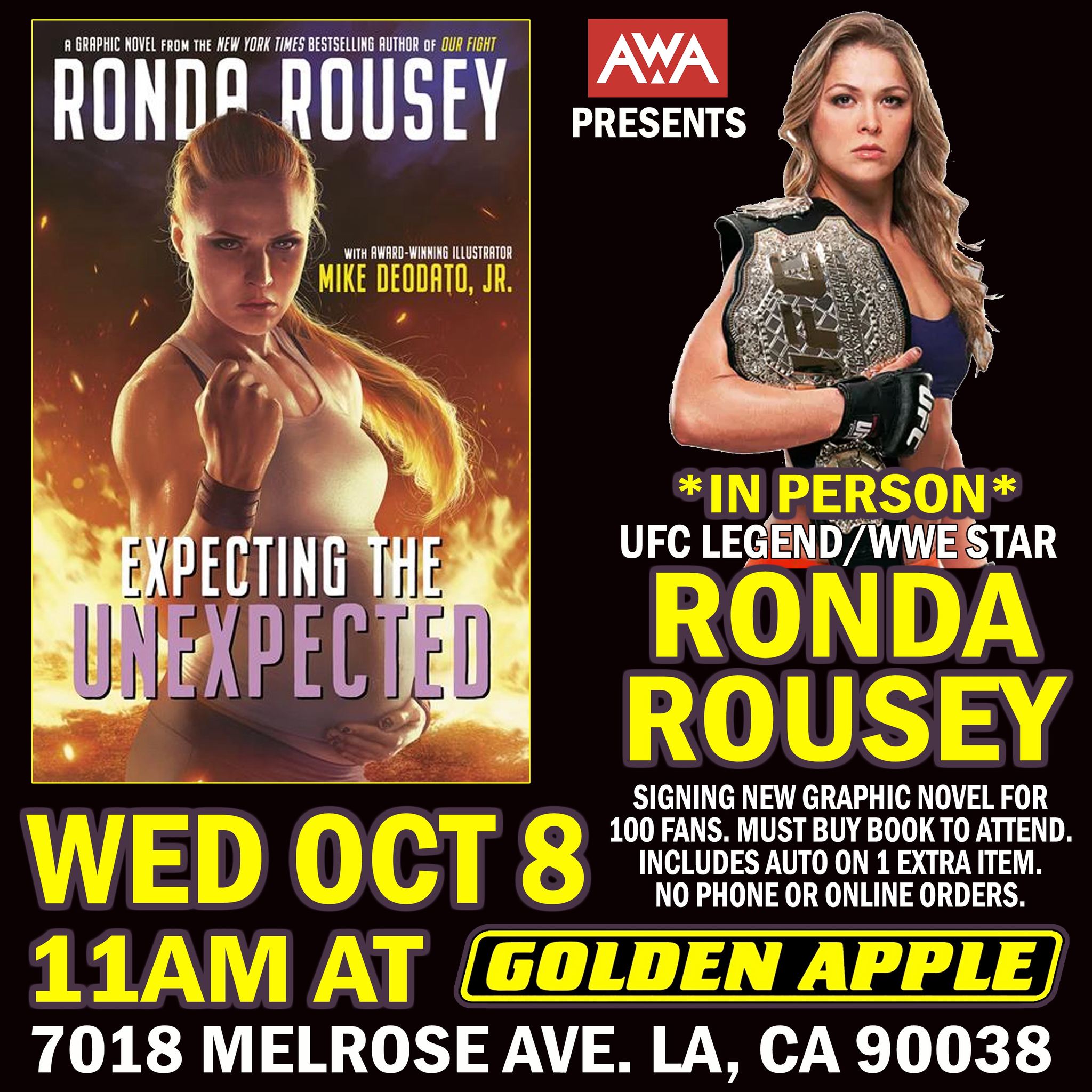 Ronda Rousey AWA Graphic Novel Book Signing