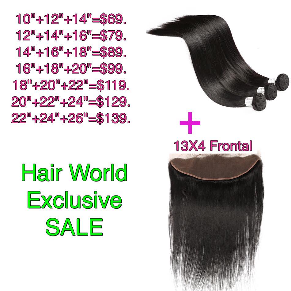 Three Bundles & 13X4 Lace... Hair World Beauty Supply