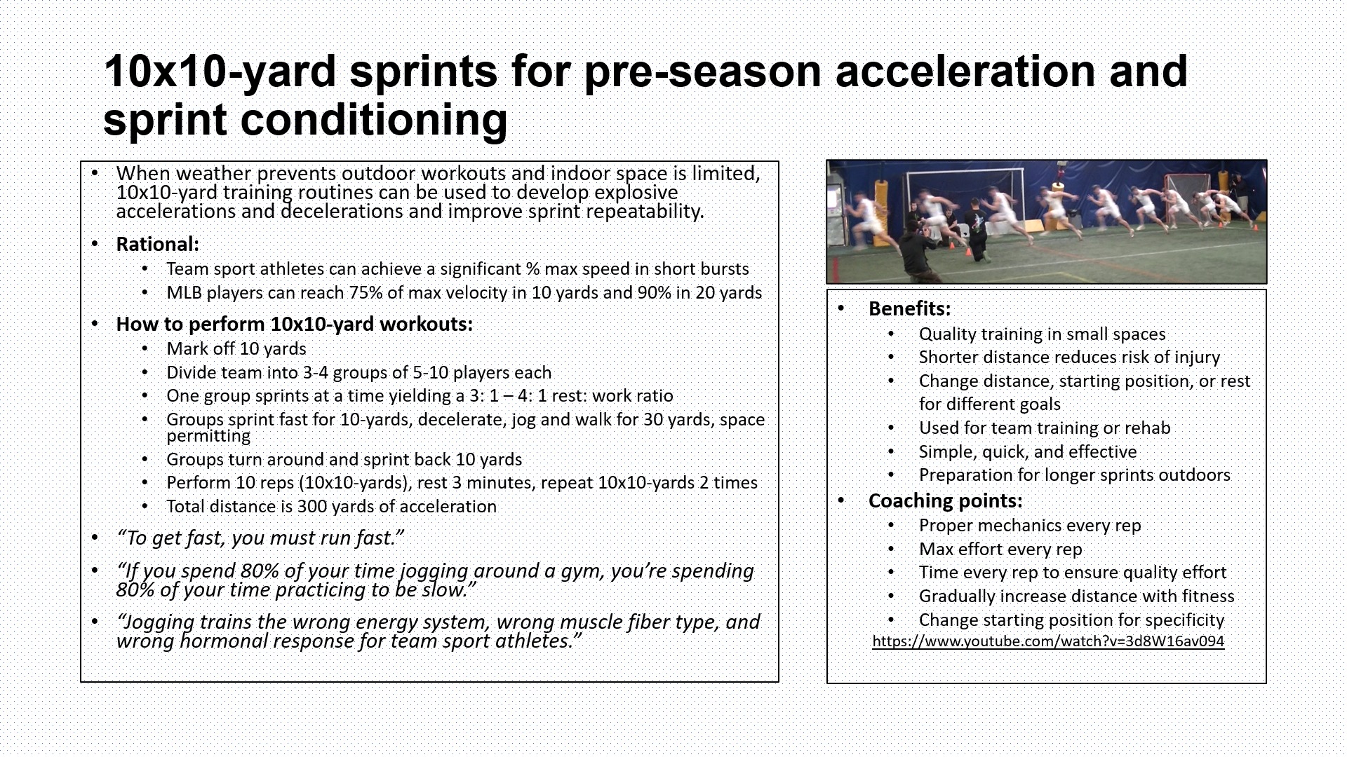 Professional - Indoor speed and acceleration training with 10x10-yard ...