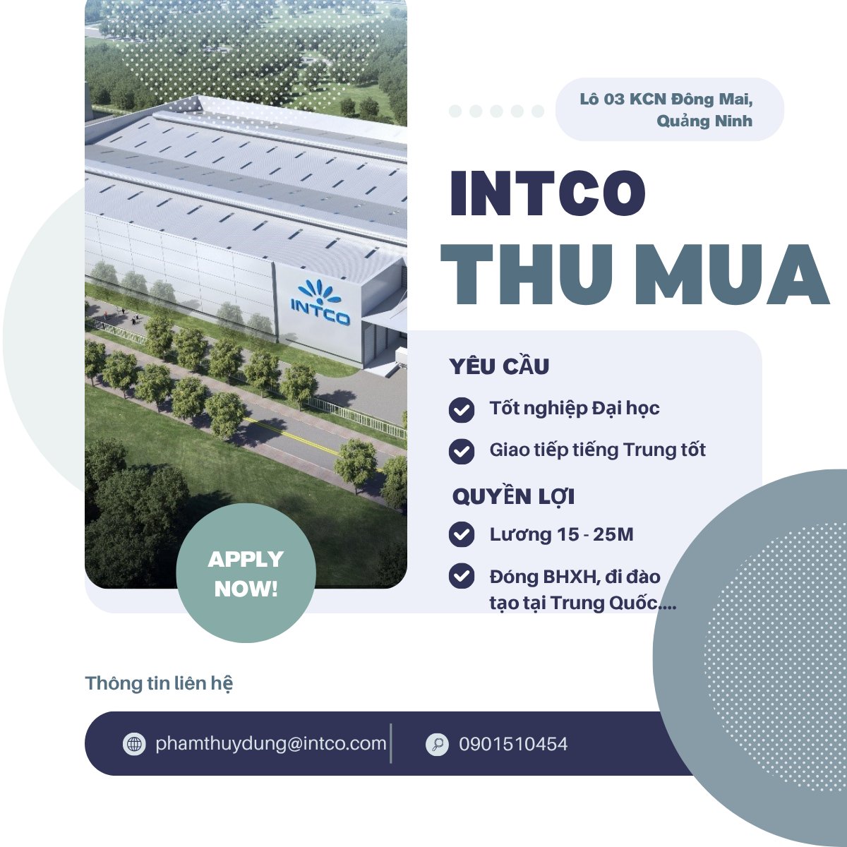 Khu công nghiệp Đông Mai- Công ty INTCO tuyển dụng lao động | Cty mình ...