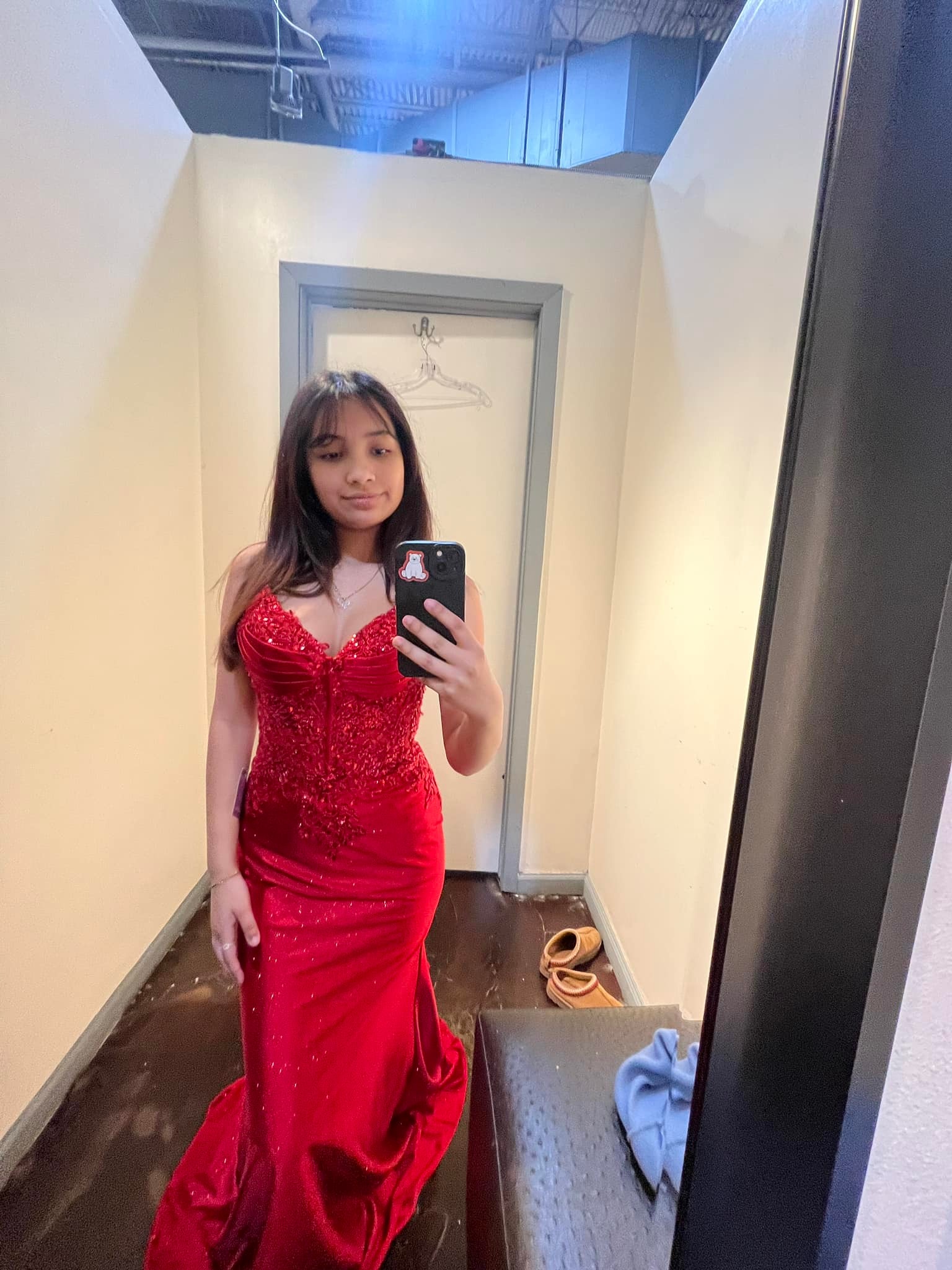 weissman lustre fringe halter dress Looking for in XSA or SA in red Weissman dancewear