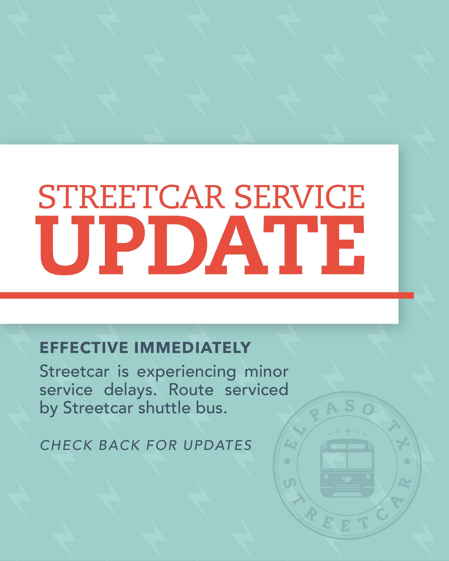 Update: Streetcar is back in service... - El Paso Streetcar | Facebook