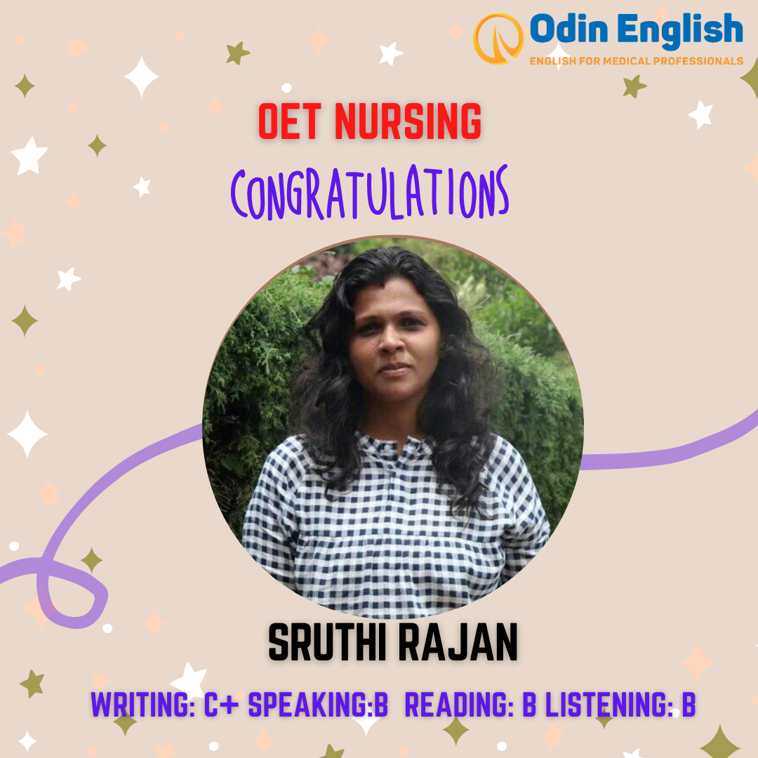 Odin English - Huge congrats to Sruthi Rajan on passing...