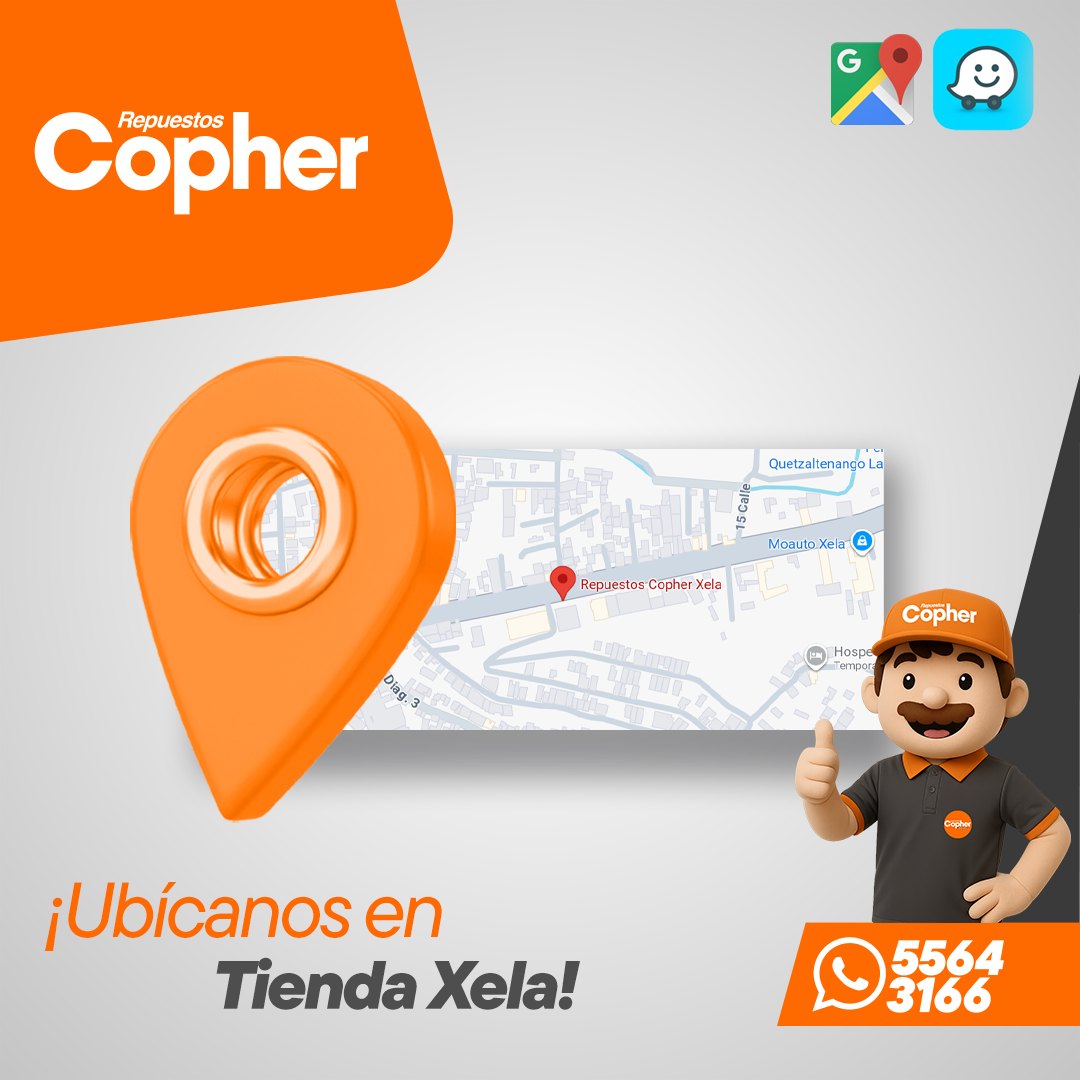 📍 ¡Xela también tiene Copher! Encuentra... - Repuestos Copher | Facebook
