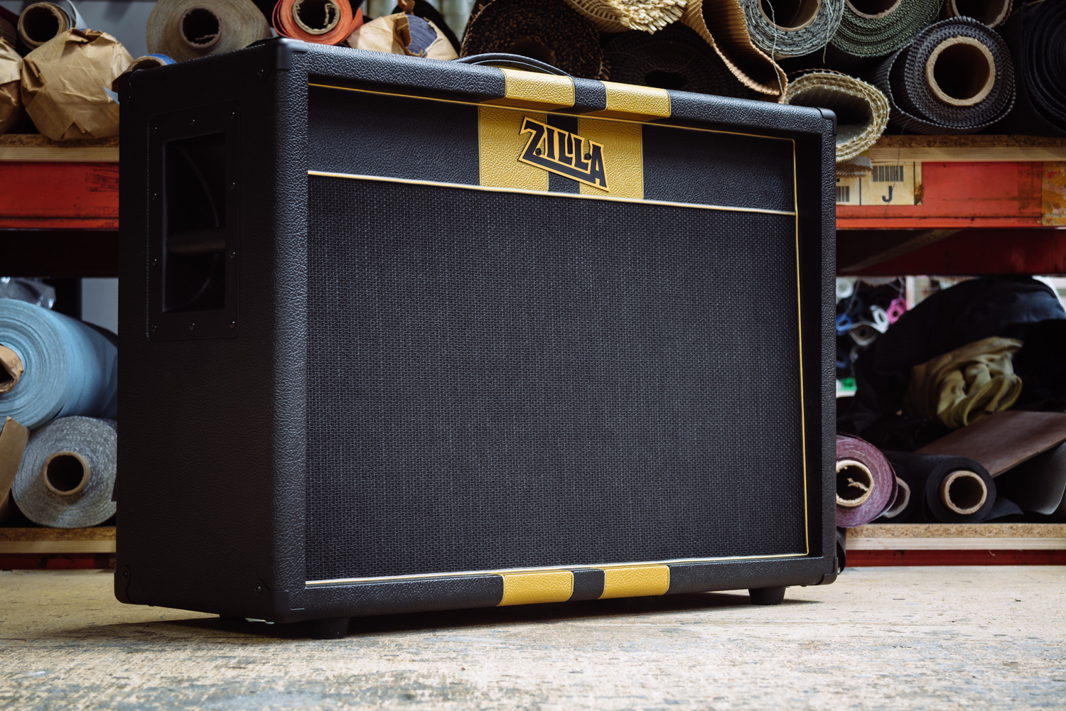 Super Fatboy 2x12. Purple elephant tolex, custom grill, gold