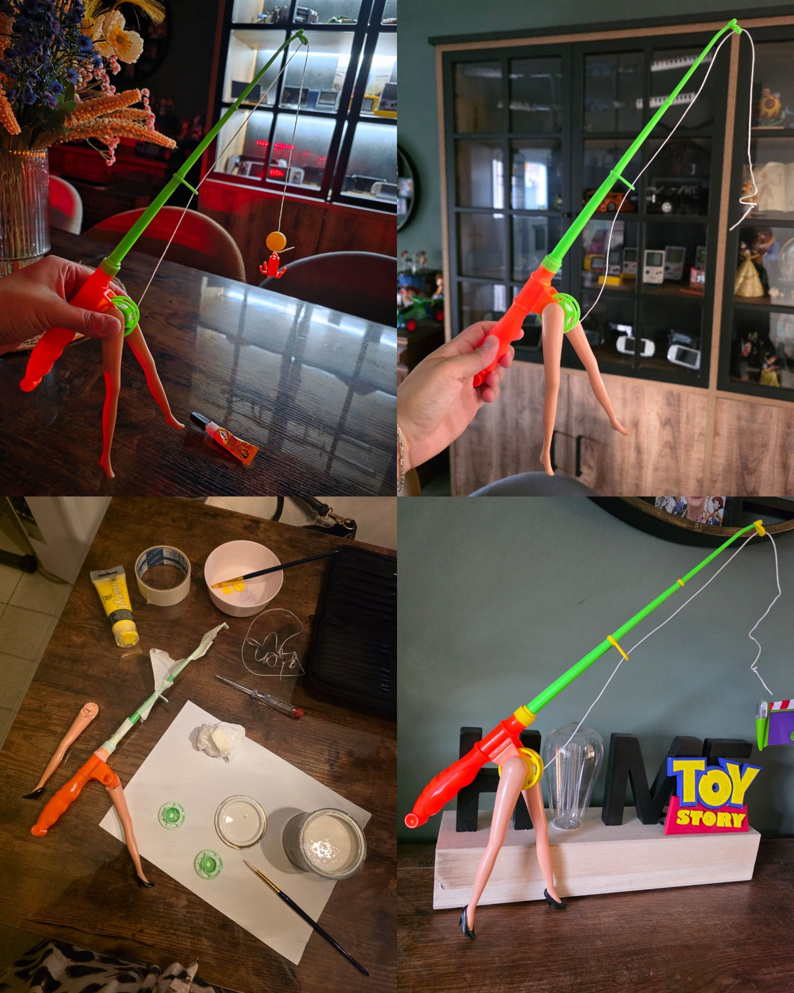 diy barbie doll fishing pole Camping Fun Boy w/Fishing : Toys & Games one rod and reel combo DIY handmade, mini fishing rod