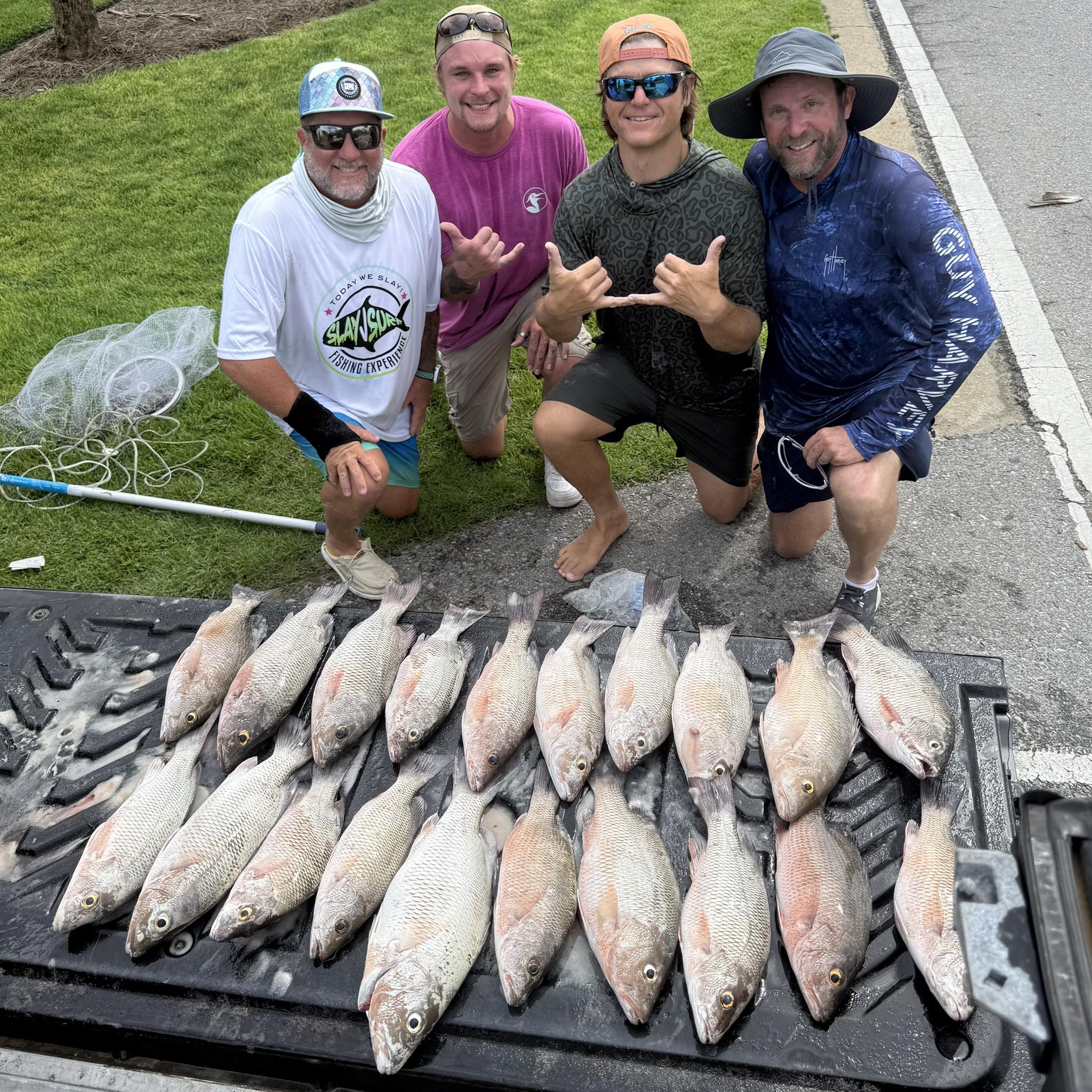 FishGum - In one hour, from land, using dead bait, we caught a 4-man ...