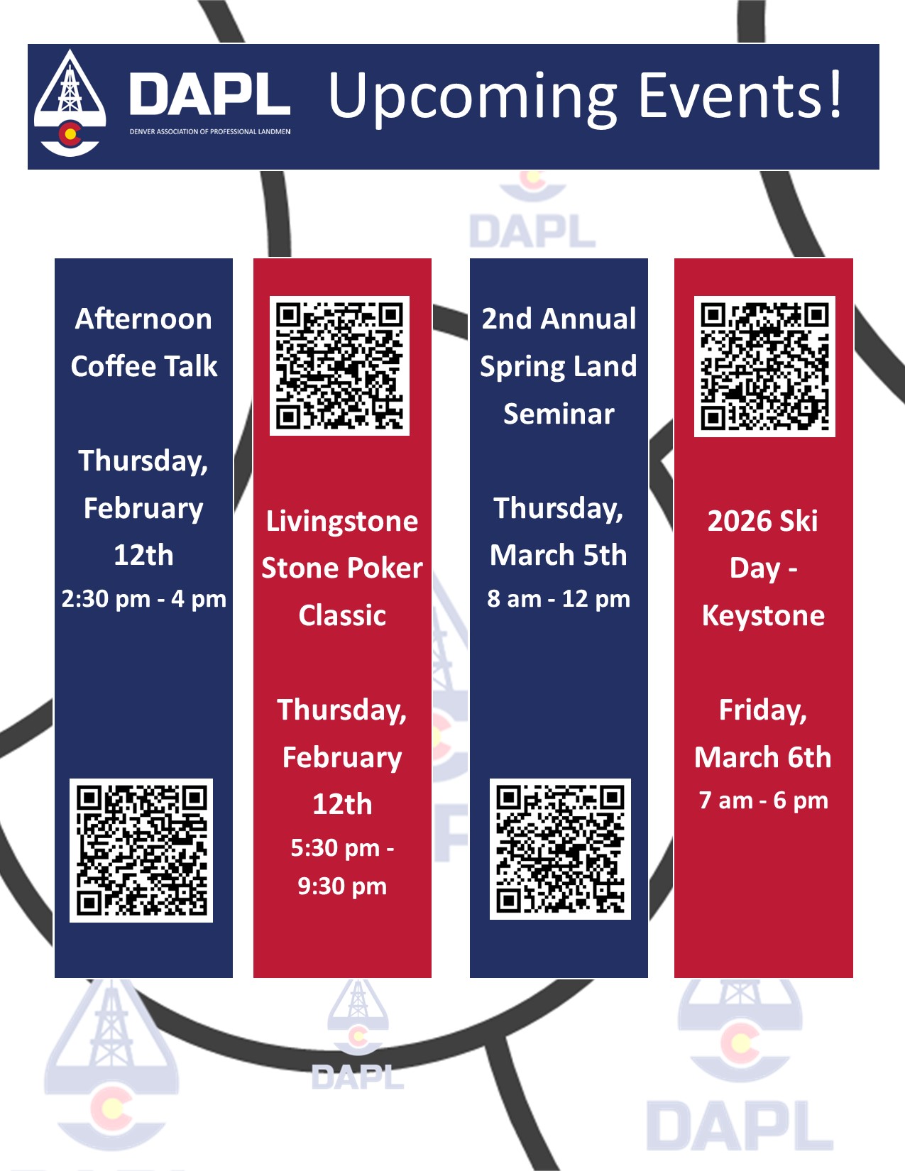 Denver - We have a full schedule of events these first few months of ...