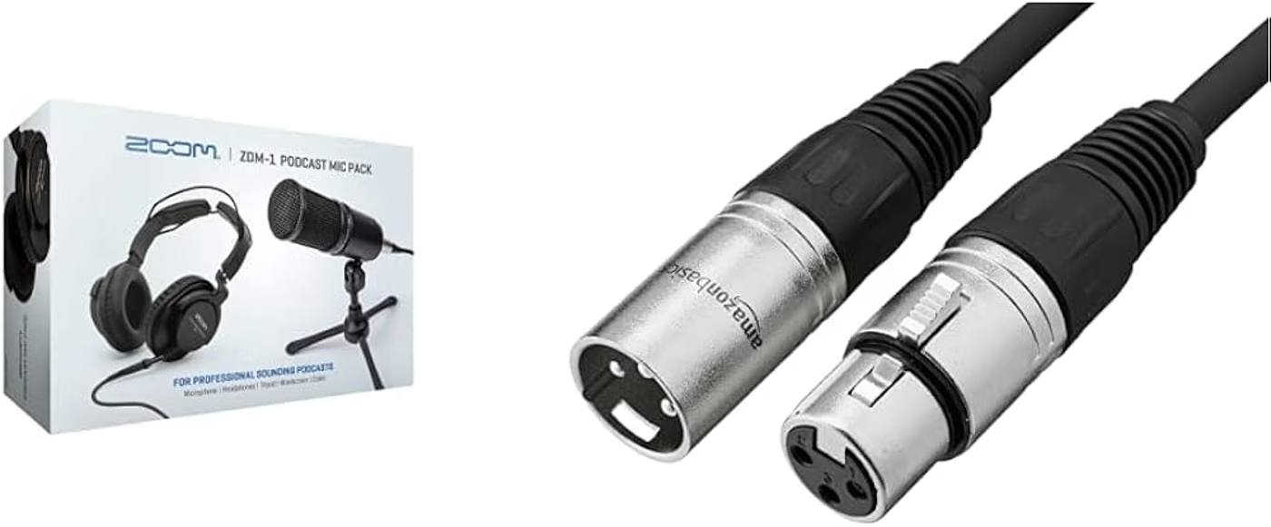 Black - Zoom ZDM-1 Podcast Mic Pack with Dynamic Microphone, Headphones ...