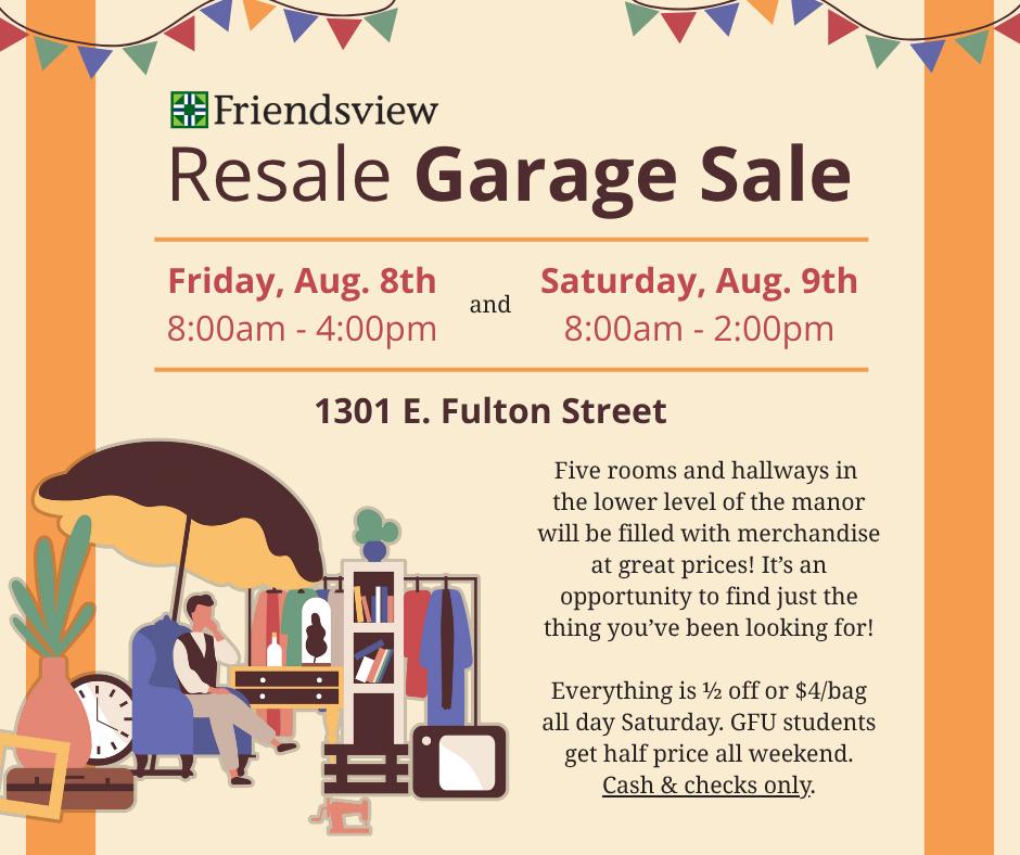 Friendsview - It's that time again! Our beloved Resale Garage Sale is ...