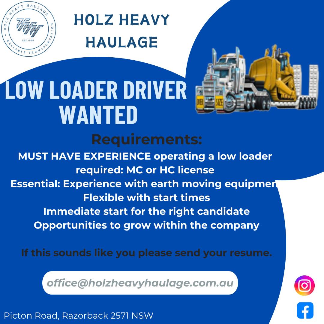 📣 Holz Heavy Haulage is on the hunt... - Holz Heavy Haulage | Facebook