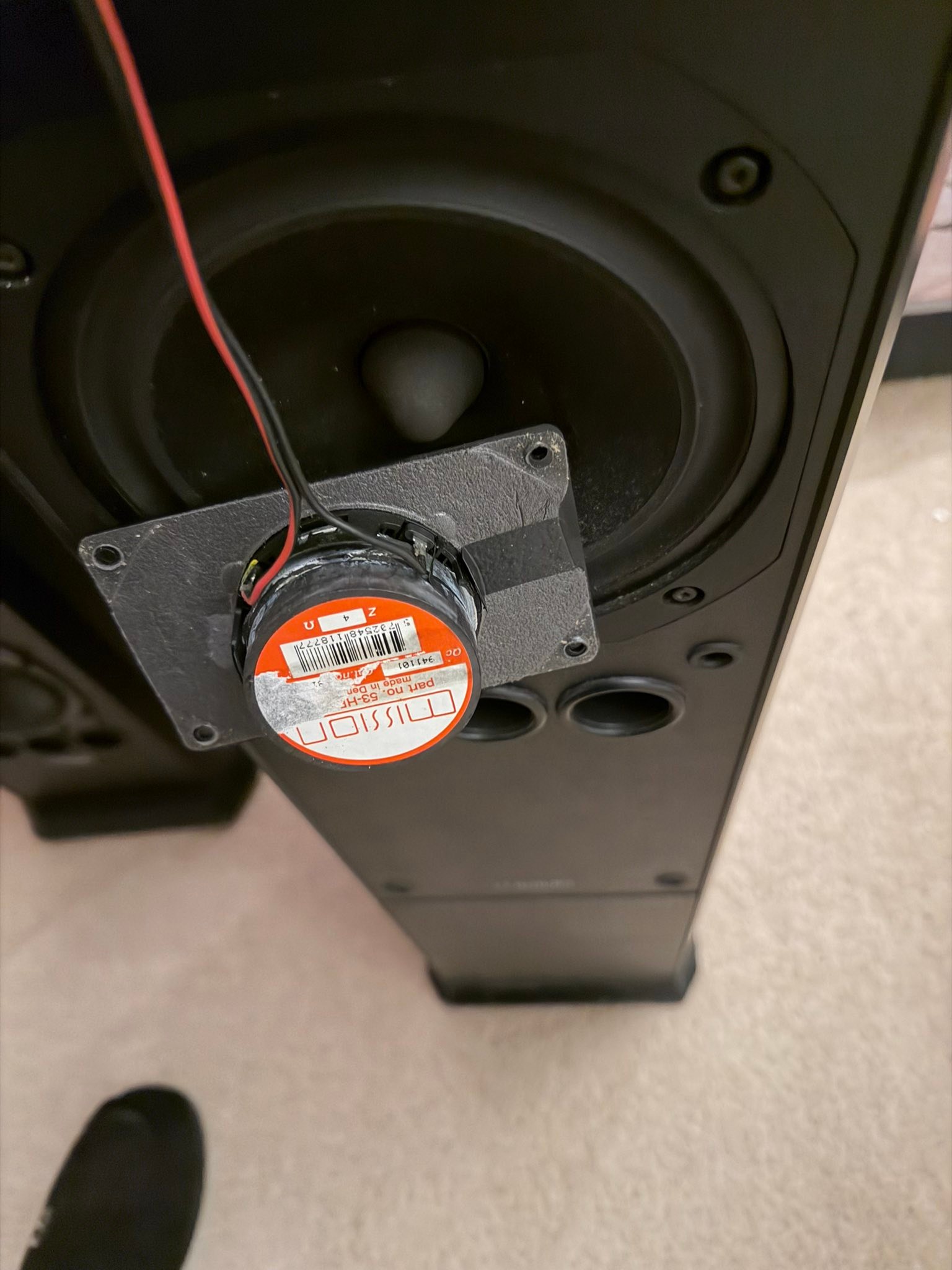 What are the wiring colors for Mission tweeters?