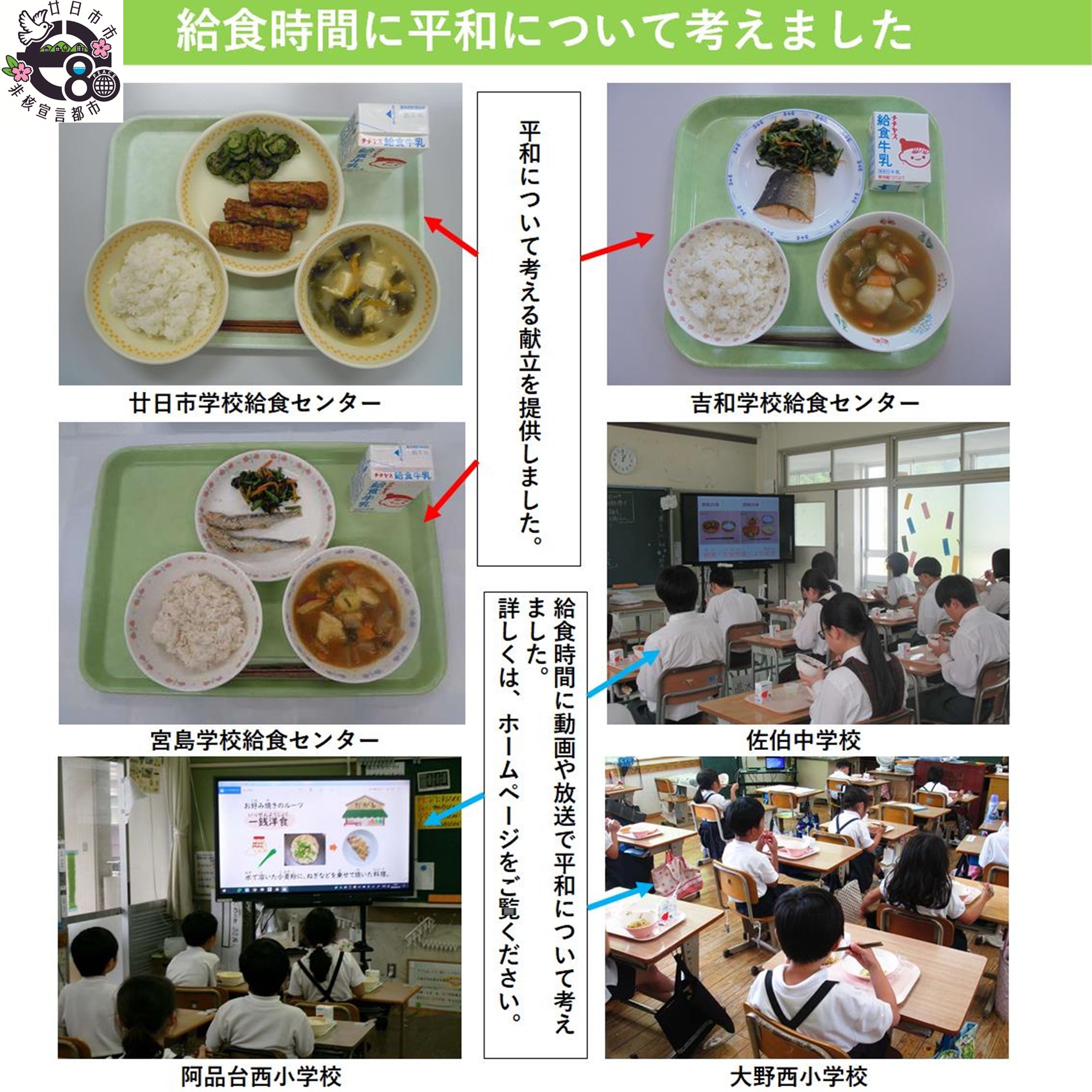 広島県廿日市市 - 《学校給食を活用した被爆80周年の取組》 市内の各