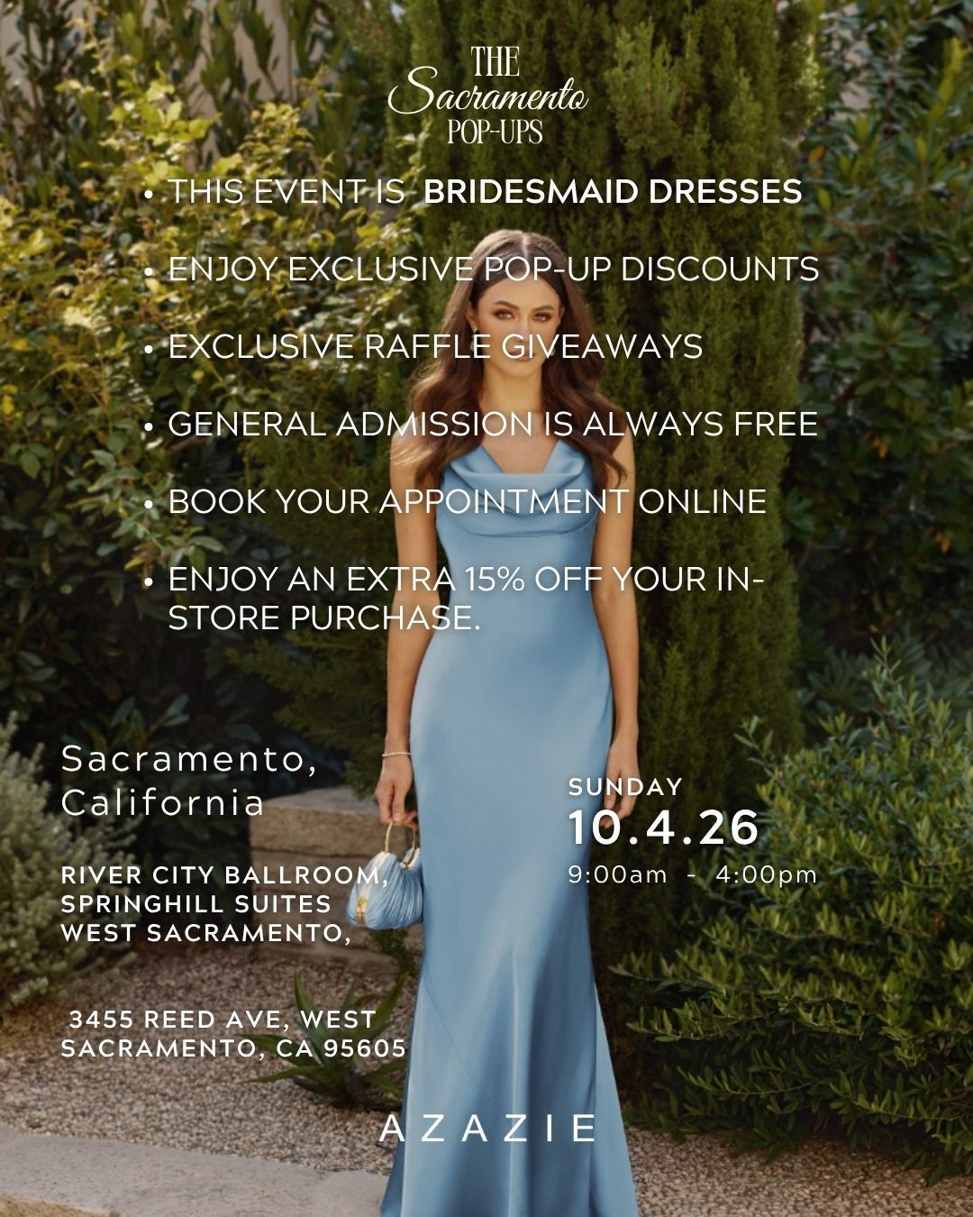 formal dresses sacramento ca Sacramento, we're coming your way! 🤍✨ Join us for TWO days of Azazie Pop-Ups and shop your favorites IRL. 🤍 Saturday, Oct. 3 — Wedding Try on 50+ wedding dress styles Collection:Ever After