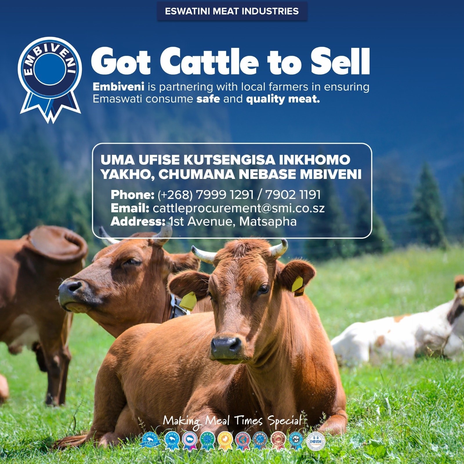 Embiveni Meats - We partner with local Eswatini farmers to... | Facebook