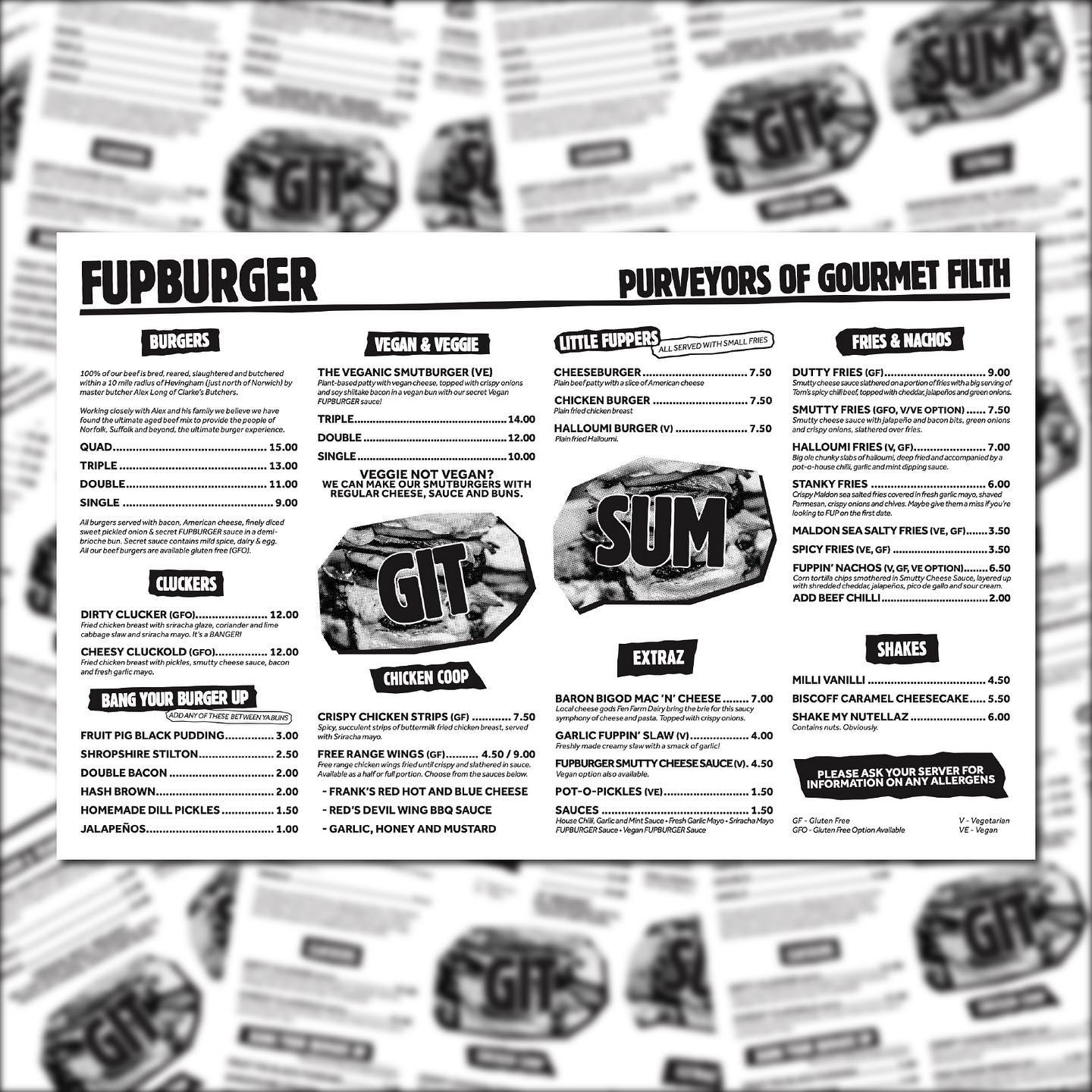 Fupburger - New menu. Get your readers on! 🤓 GIT SUM... | Facebook