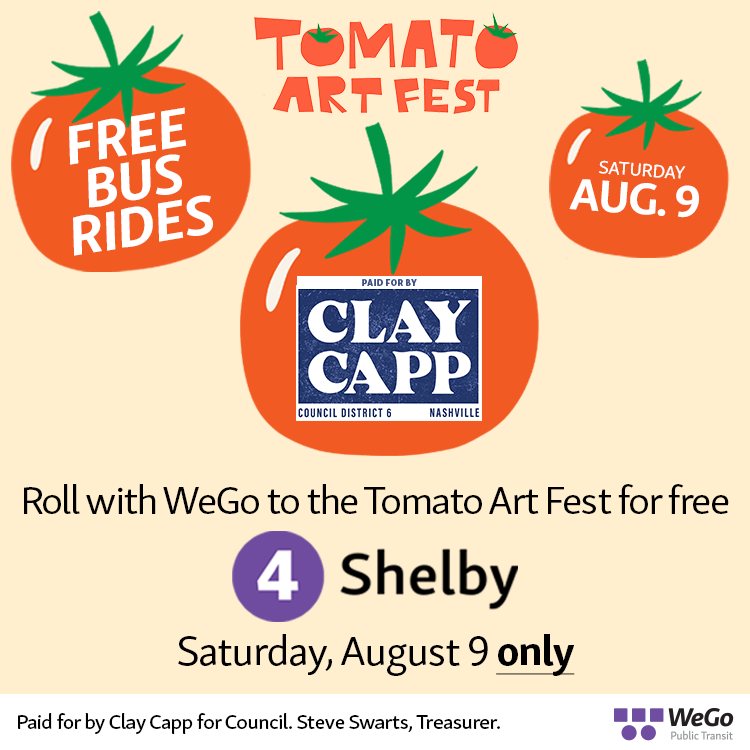 WeGo - 🍅 Headed to Tomato Art Fest? Ride FREE on WeGo Route 4 this ...