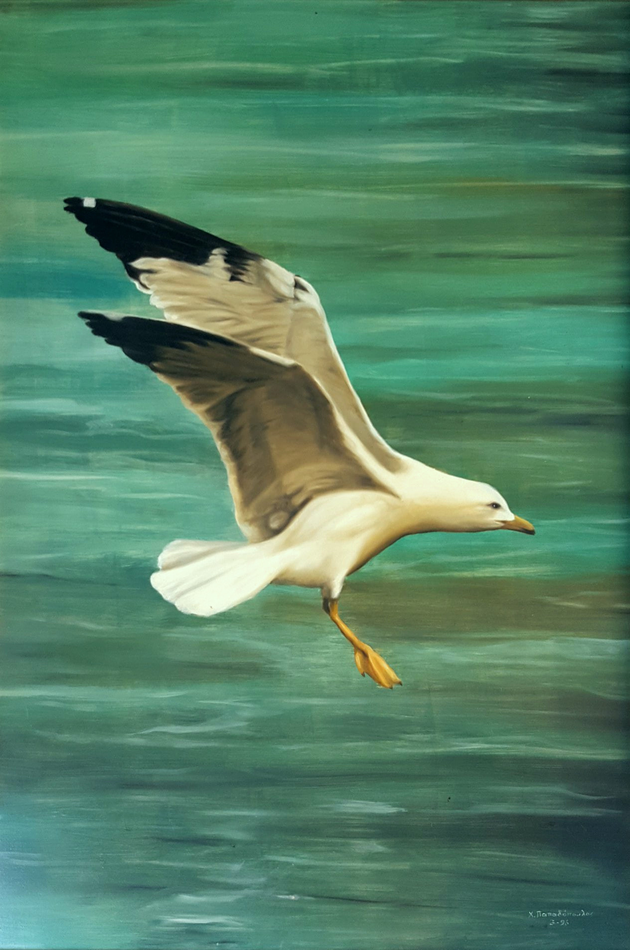 Seagull Jonathan Livingston, 2003 bromoil, 35 cm x 25 cm