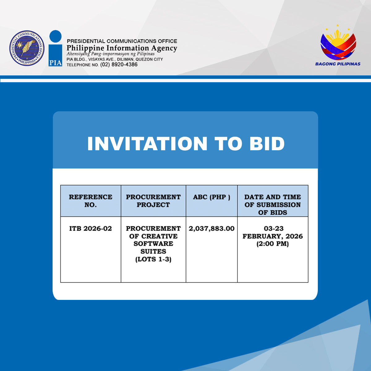 Philippine - 📢 BULLETIN OF PROCUREMENT OPPORTUNITIES The Philippine ...