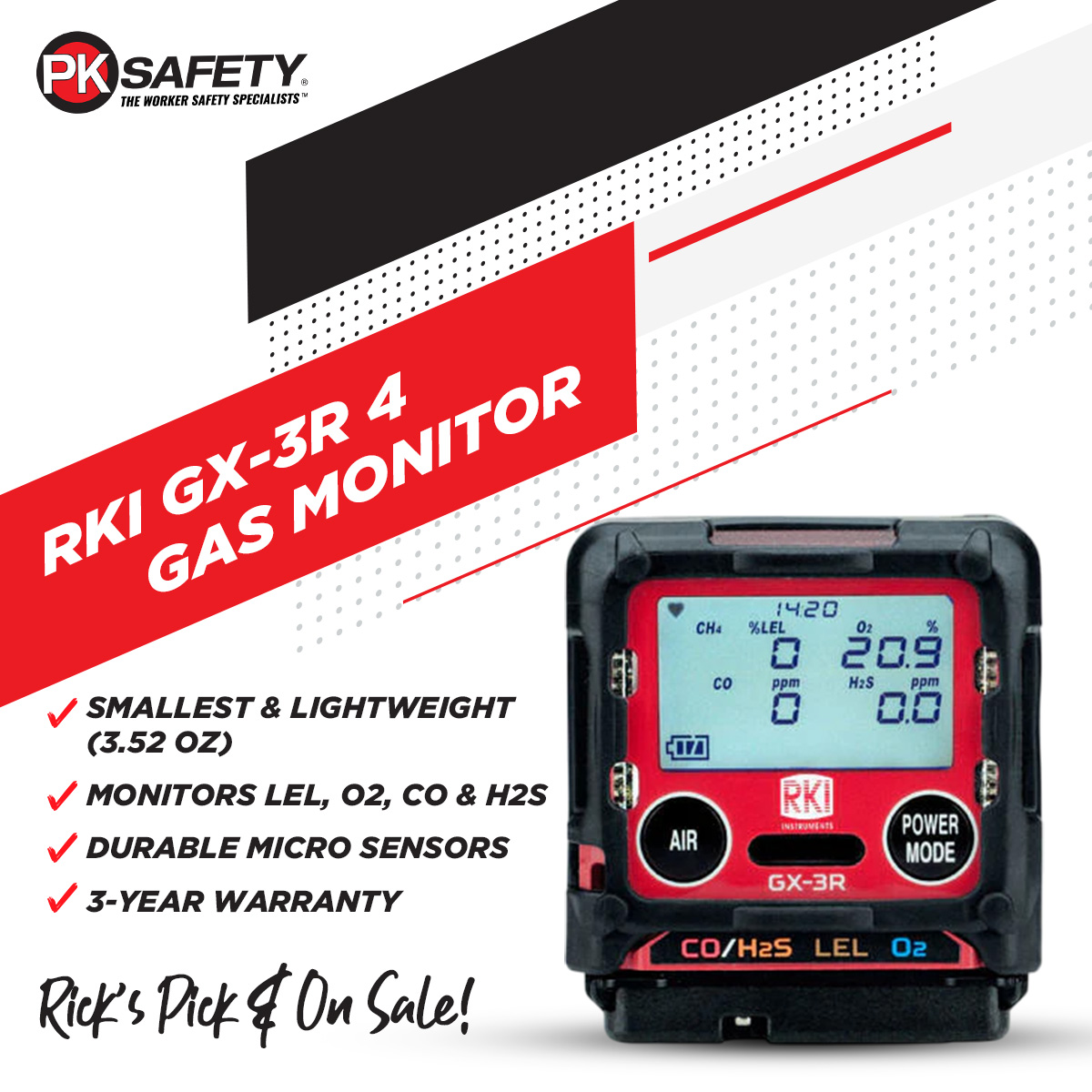 The RKI GX-3R 4 Gas Monitor is the... - PK Safety Supply | Facebook