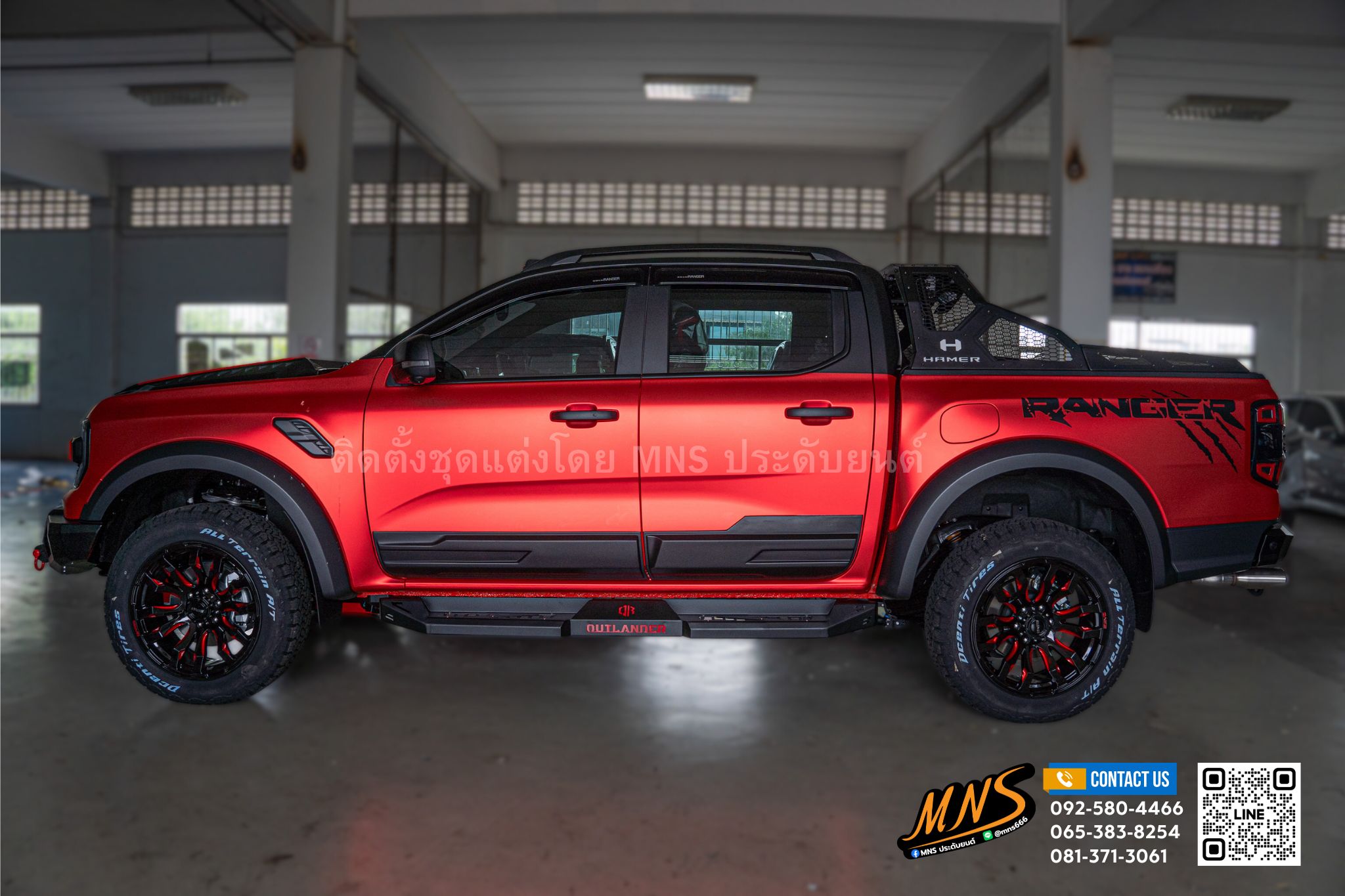 MNS - จัดเต็ม FORD RAPTOR จากสีส้ม Wrap แดงด้านสวยงาม MNS ประดับยนต์ ...