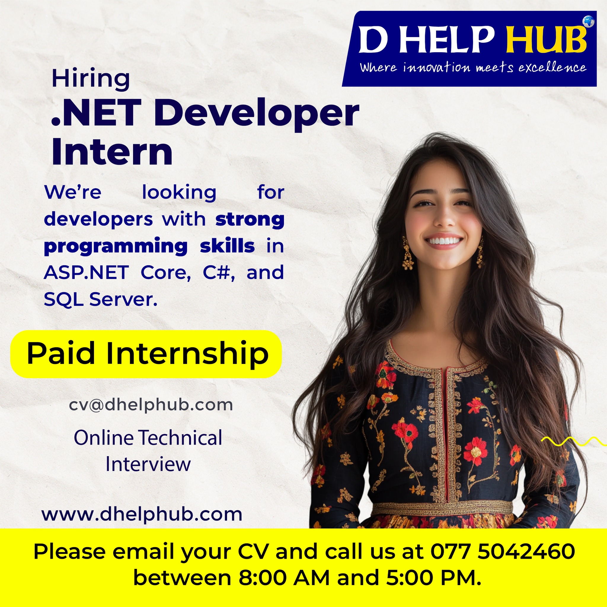 D HELP - Hiring 🇱🇰 .NET Developer Intern (Paid Internship) Are you ...