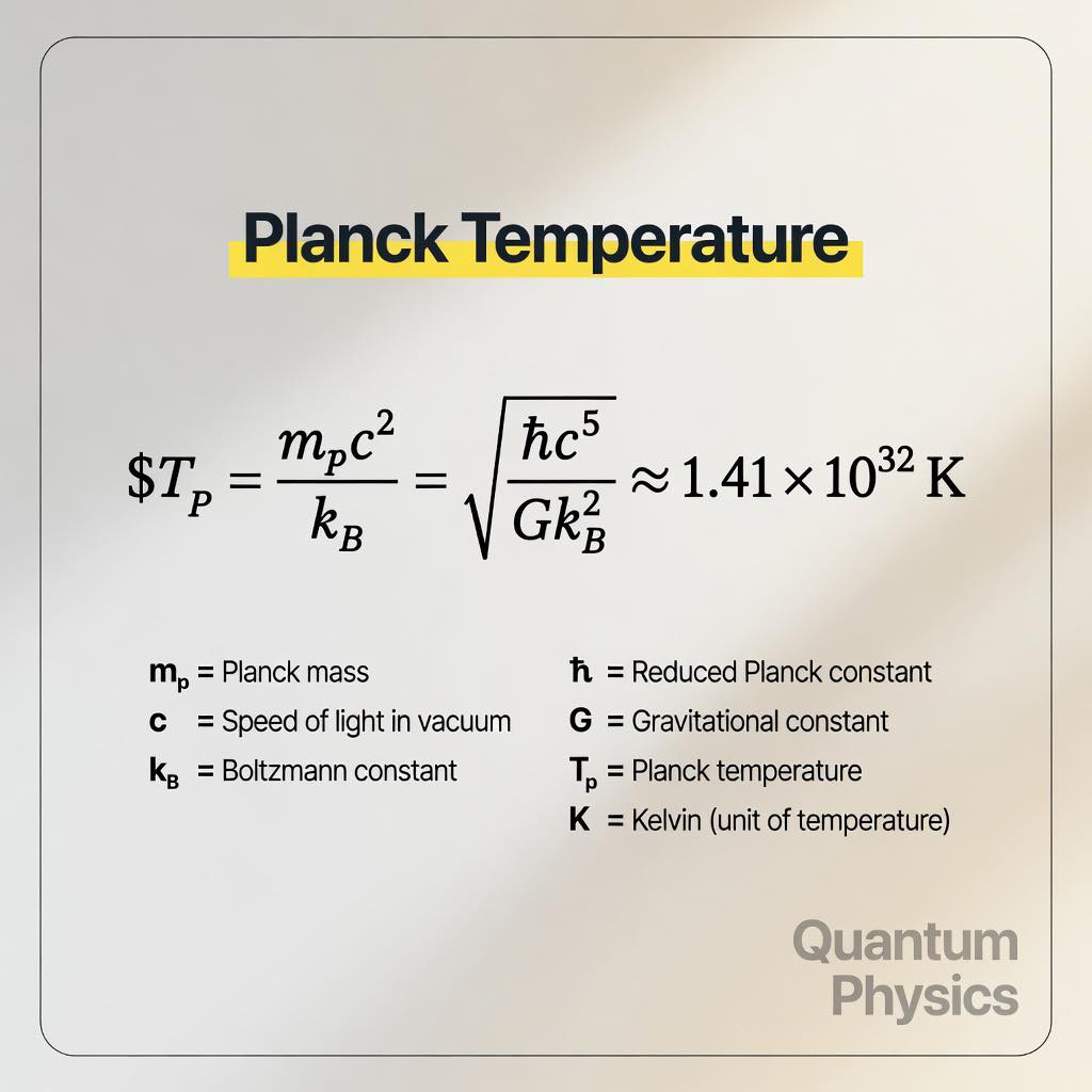 Planck Temperature ✍️ It is the hottest temperature possible in