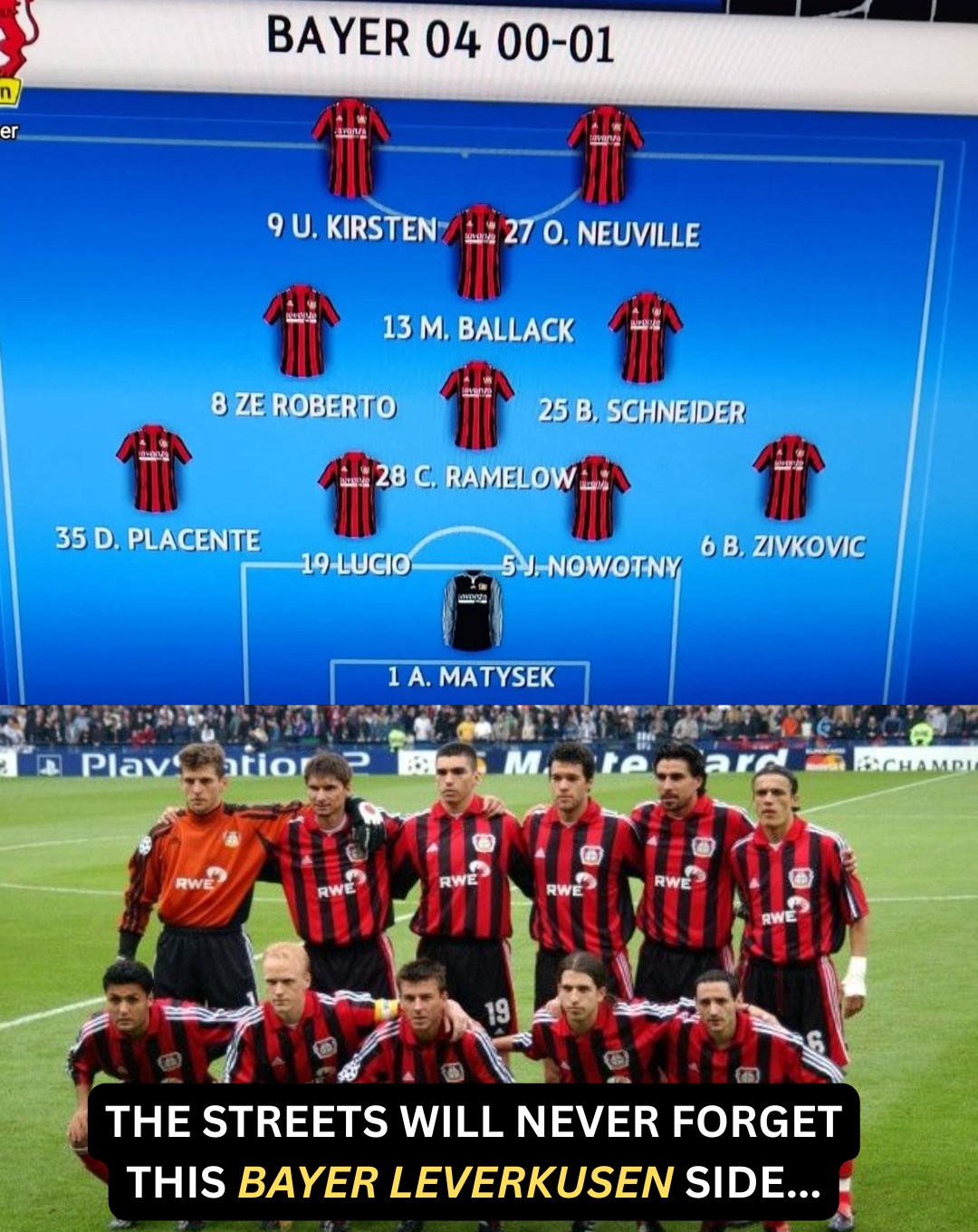 Bayer Leverkusen in 2002 German Cup Final Živković🇭🇷 Lucio