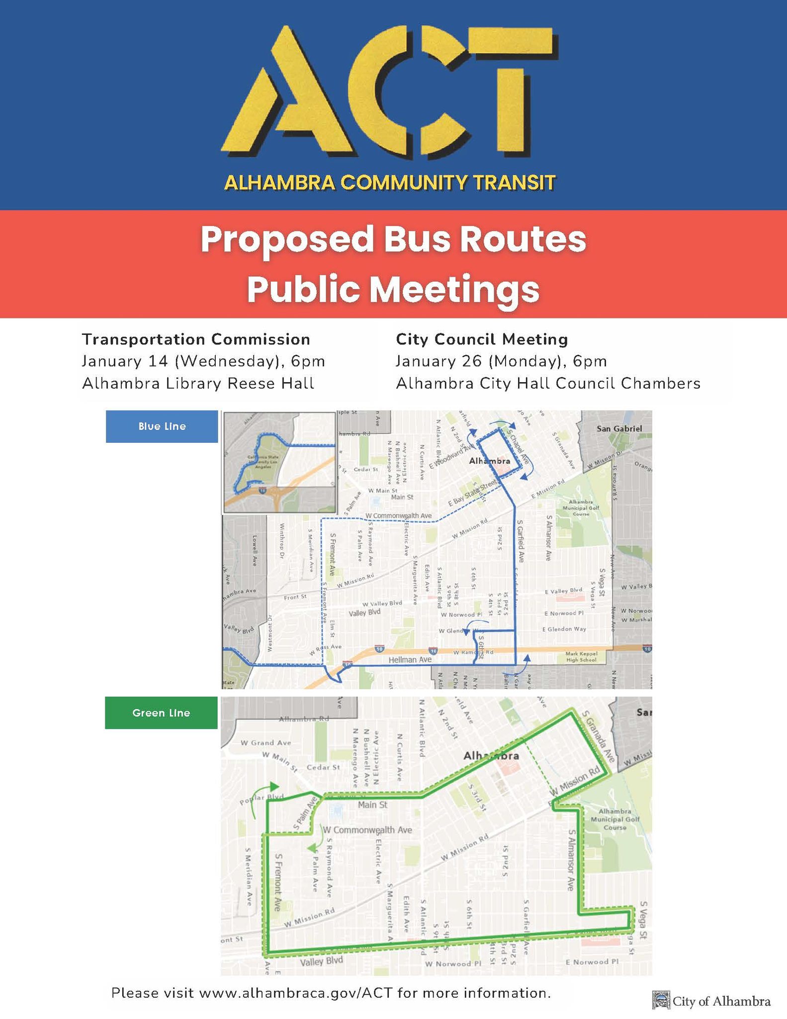 🚌 Proposed ACT Bus Routes.... - City of Alhambra - Government | Facebook