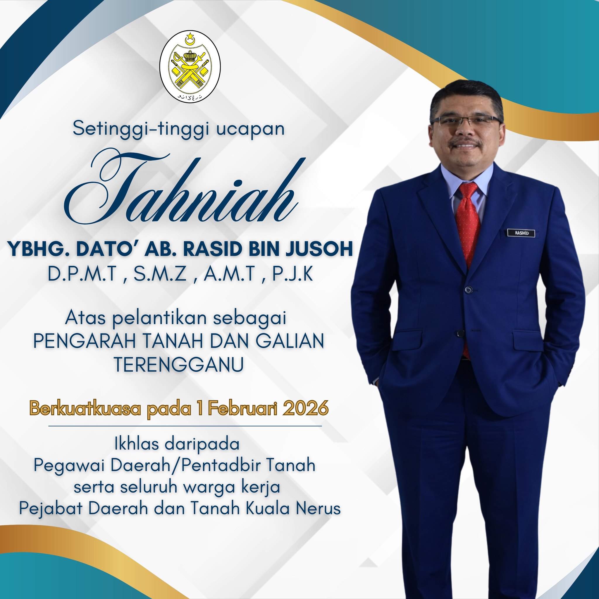 Pejabat - Setinggi-tinggi ucapan tahniah diucapkan kepada YBhg. Dato ...