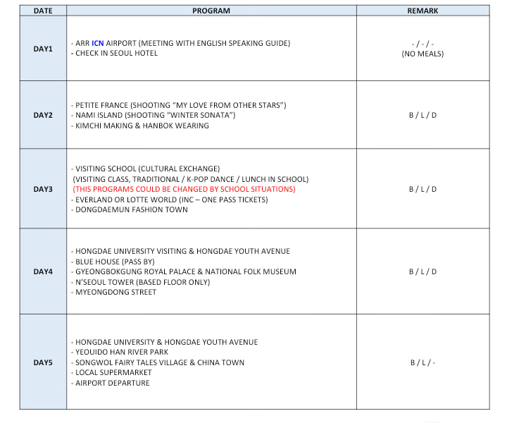 Kindred PH - Sample Itinerary for SCHOOL CULTURAL EXCHANGE Book now for ...