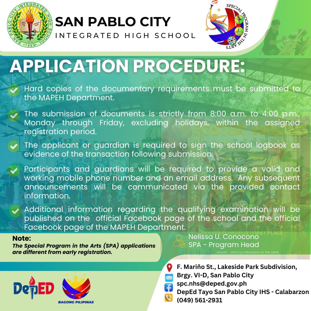 DepEd - Masayang Buhay! Online submission of requirements for SSC and ...