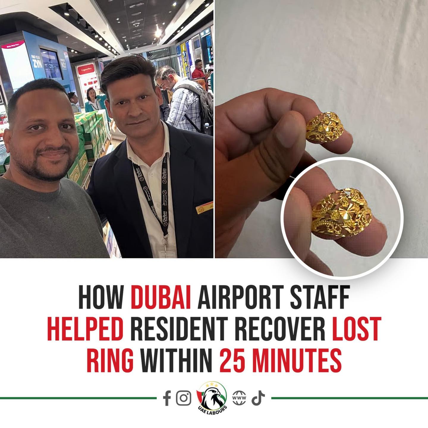 UAE - Honesty Shines at Dubai Airport ️ A Dubai resident’s lost ring ...