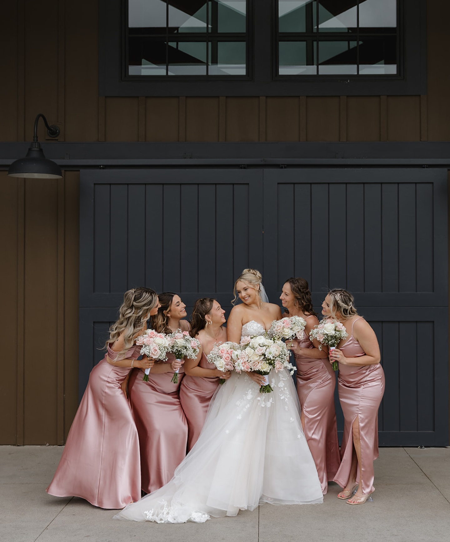 Pretty in pink bridesmaid dresses 💕🌸🎀 Bride: @jessicacroce_ Photographer: @gracedayphotography Venue: @Wedgewood.canopygrove Florist: @hcdweddings . bridesmaid dresses, pink bridesmaids, pink wedding, wedding inspo