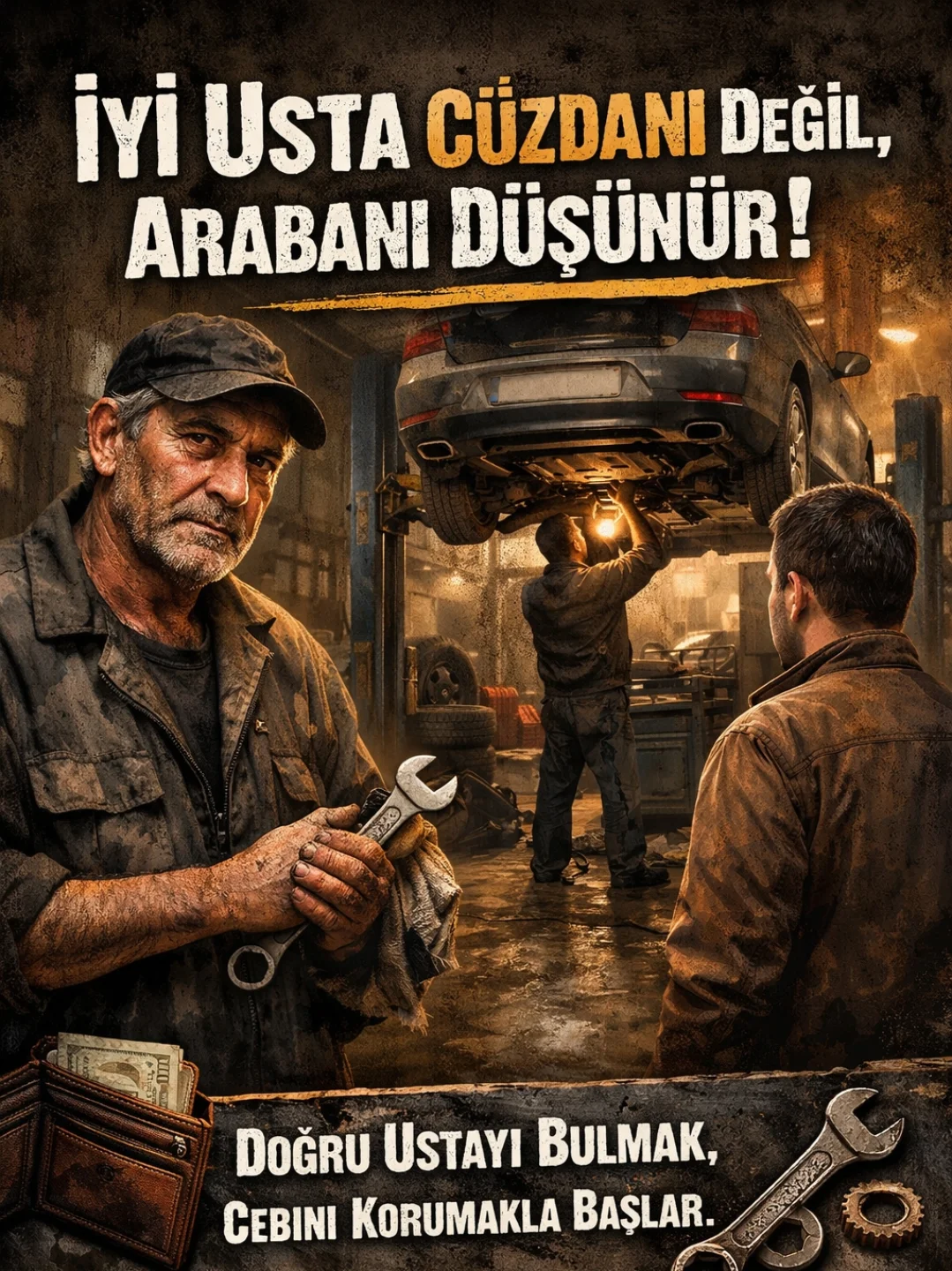 Aracını sanayiye götüren bir kişi, gittiği ustanın gerçekten iyi ve  g
