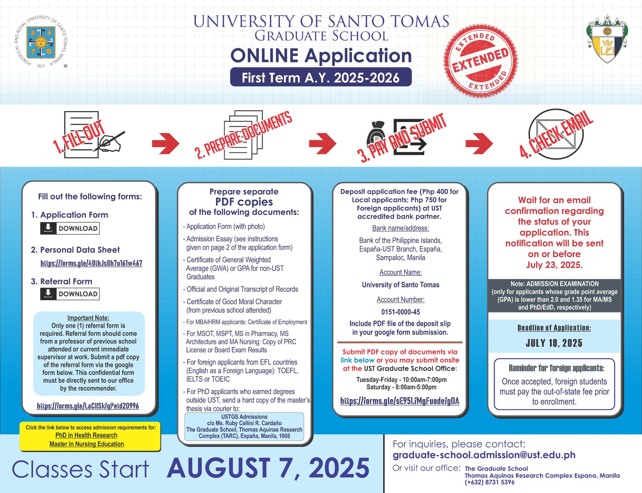 UST - UST Graduate School Application for First Term A.Y. 2025-2026 is ...