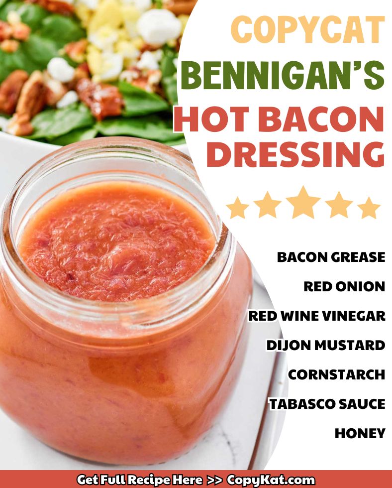 bacon grease dressing recipe Craving something savory and satisfying? Try making Bennigan's Hot at home! 🥓🥗 Perfect for drizzling over your favorite salad or as a dipping sauce. Check out the here: https://copykat.com/bennigans-hot-bacon-dressing wos wit bacon dressing