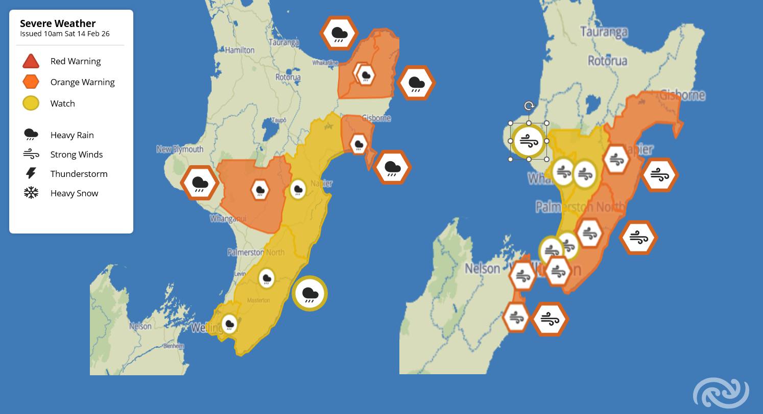 MetService - 🟡🟠Severe Weather Warnings and Watches for Heavy Rain and ...