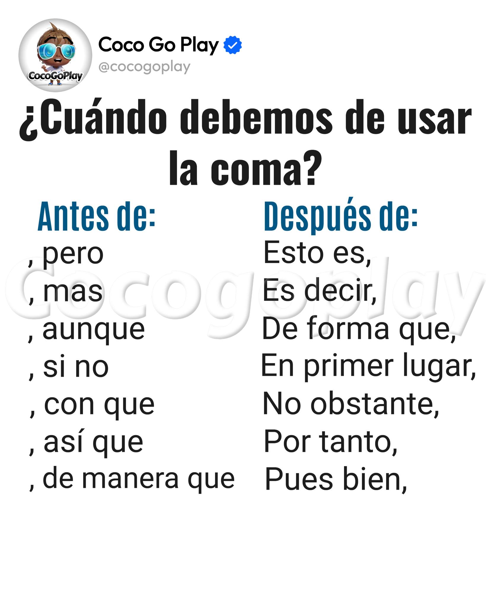 Coco - Aprendamos el uso de las comas #fblifestyle | Facebook