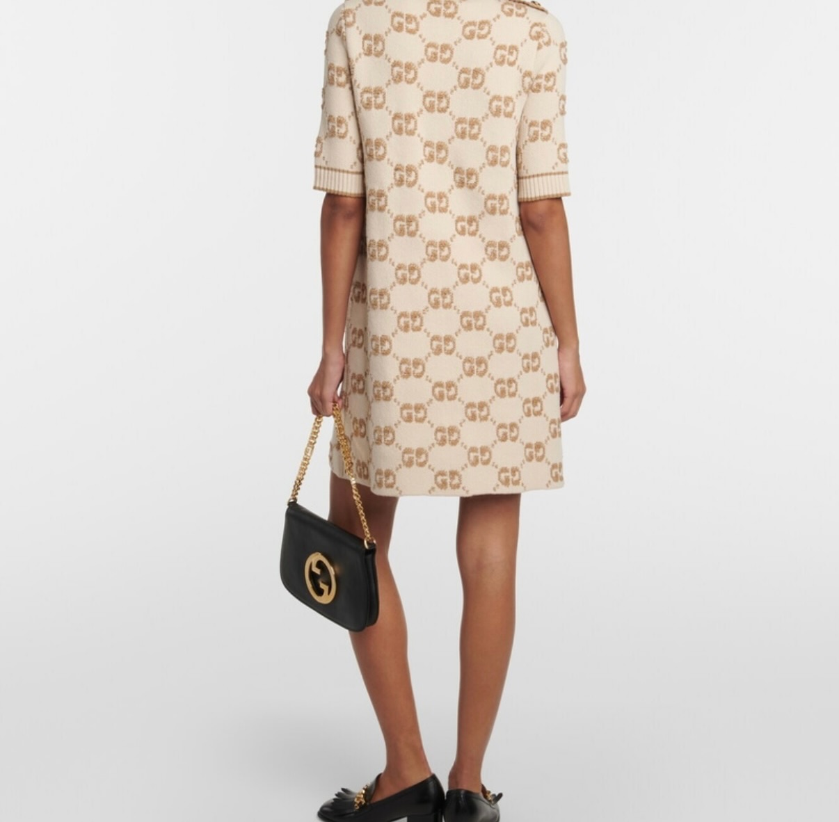 gucci gg knit dress Sharp confidence, in Gucci. wool and Jordaan GG canvas loafers (37) available now, preloved gucci dress for ladies