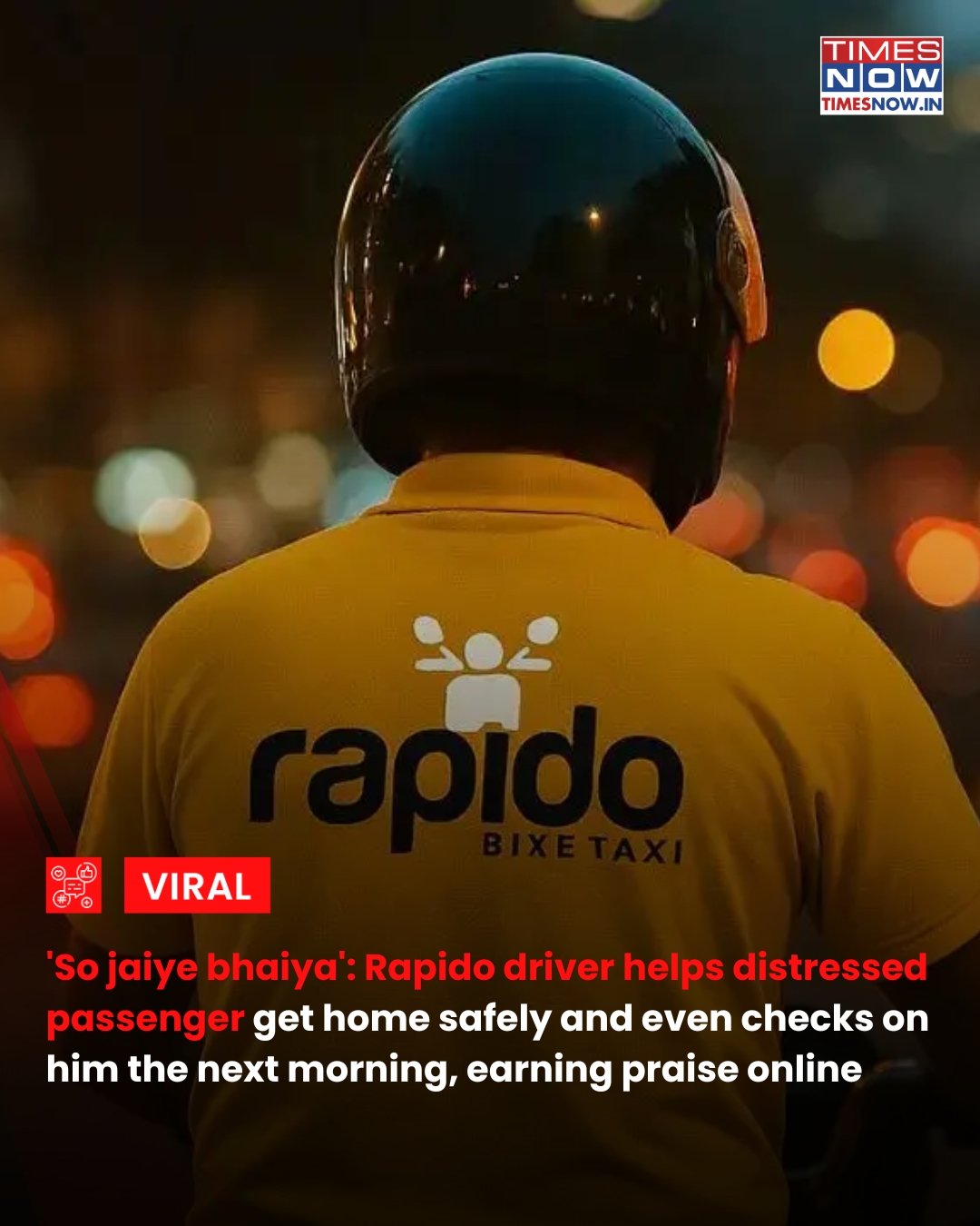 TIMES NOW - A Delhi man shared how a Rapido driver helped... | Facebook