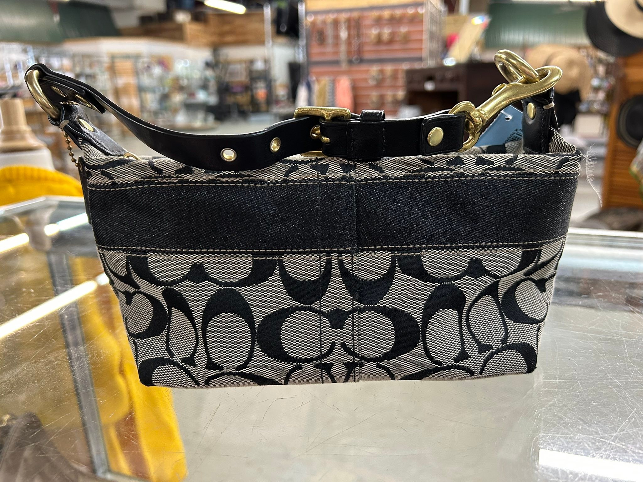 SOLD Vintage monogrammed black Coach mini bag $45.99