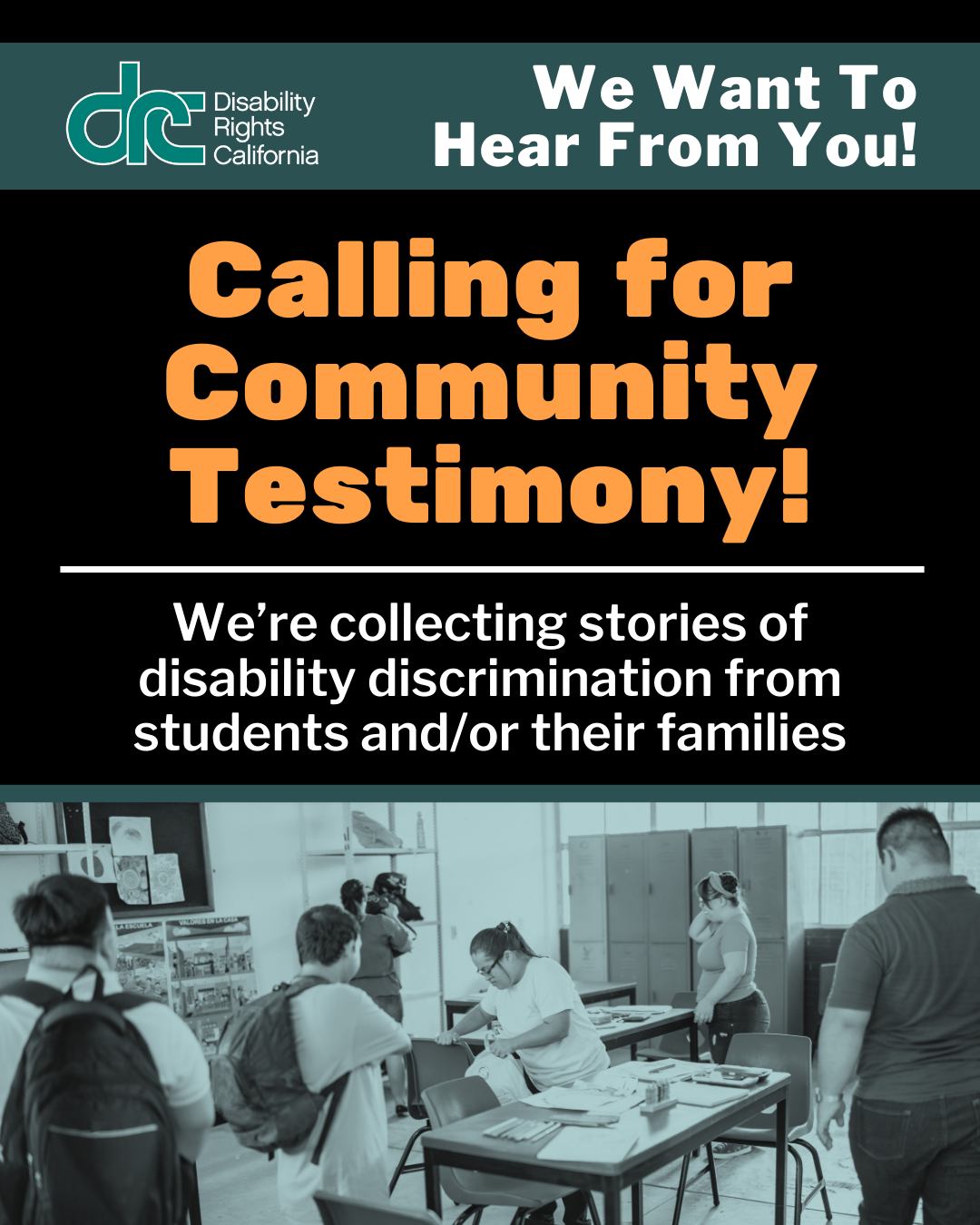 We want to hear from you!... - Disability Rights California | Facebook