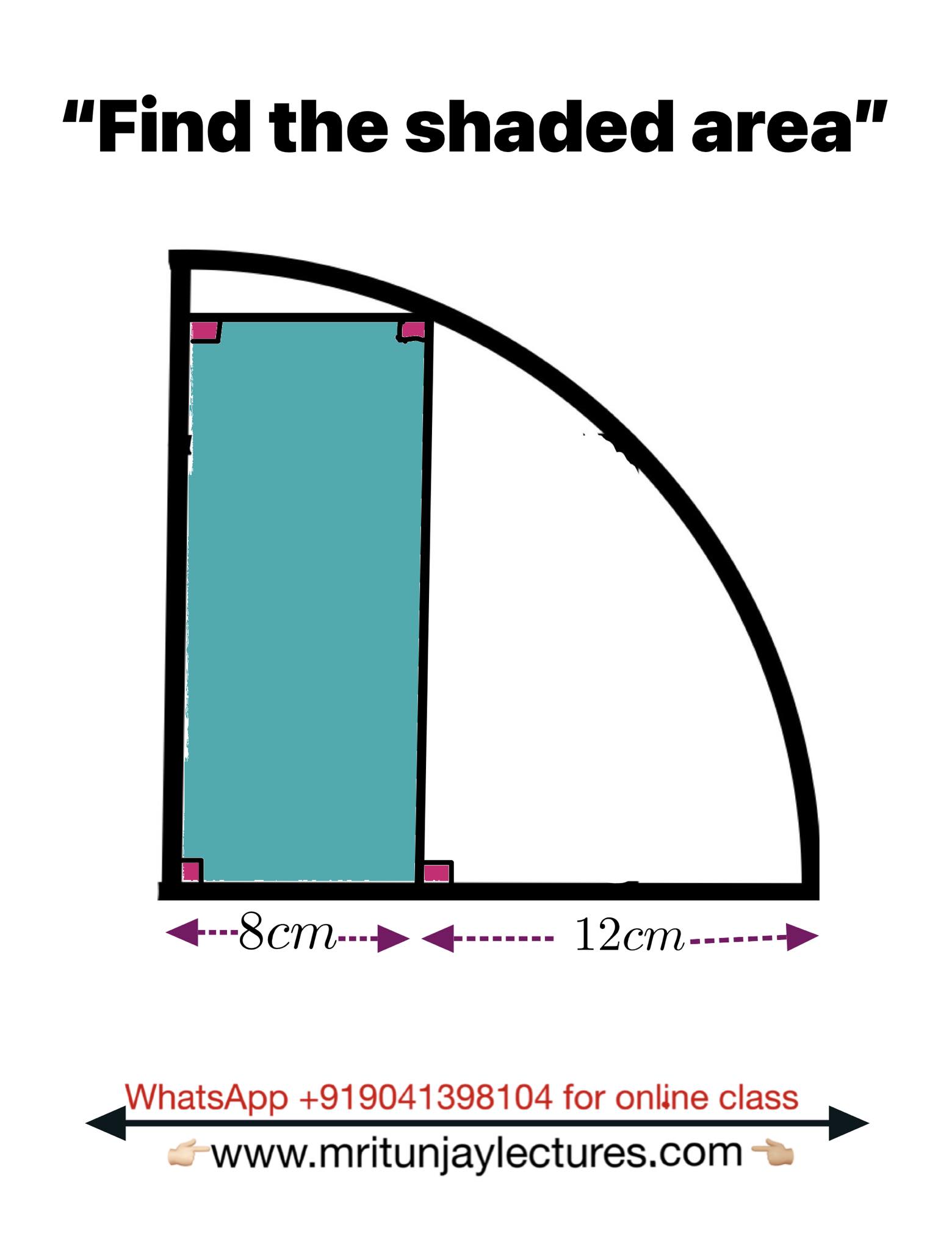 Mritunjay - Area of shaded portion #math #mritunjaylectures #math # ...