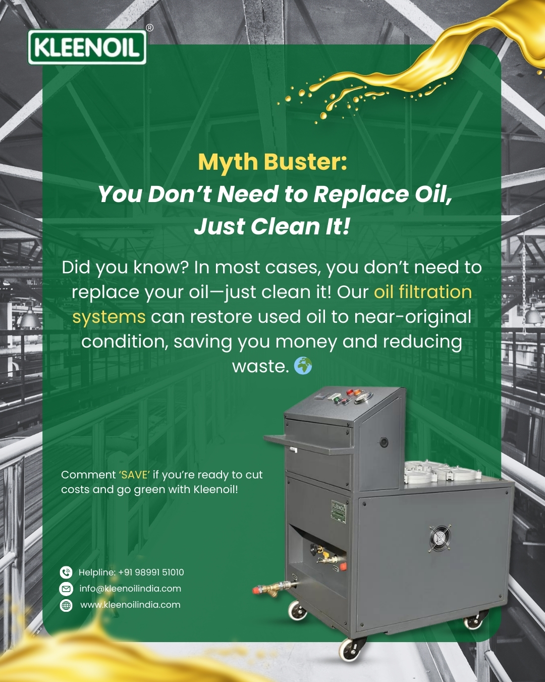 Kleenoil - 💡 MYTH BUSTER ALERT! 💡 Think you need to replace your oil ...