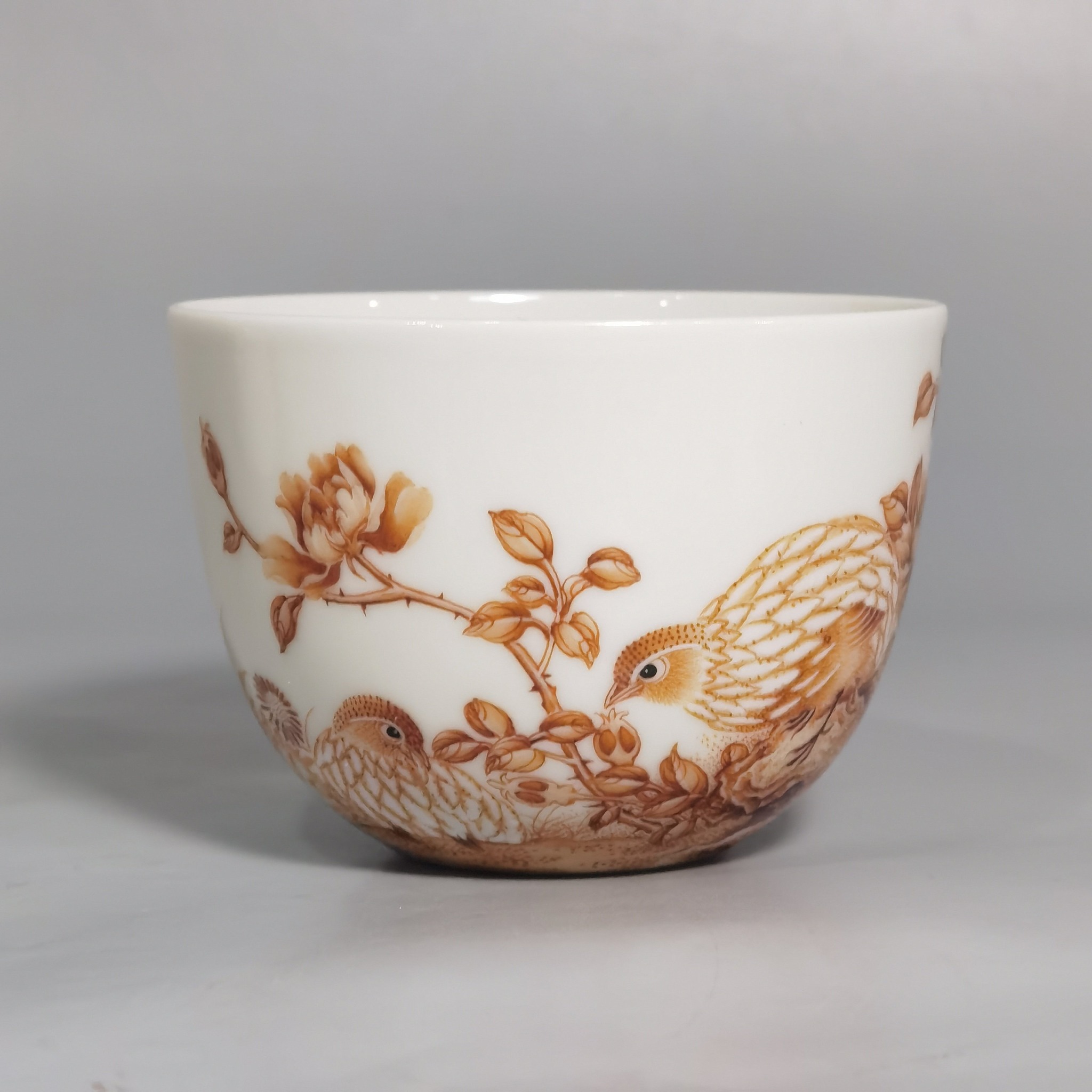 清雍正御製洋彩盘口瓶、禮器、サイズ高さ約25cm口約13cm 豆彩宝相華文
